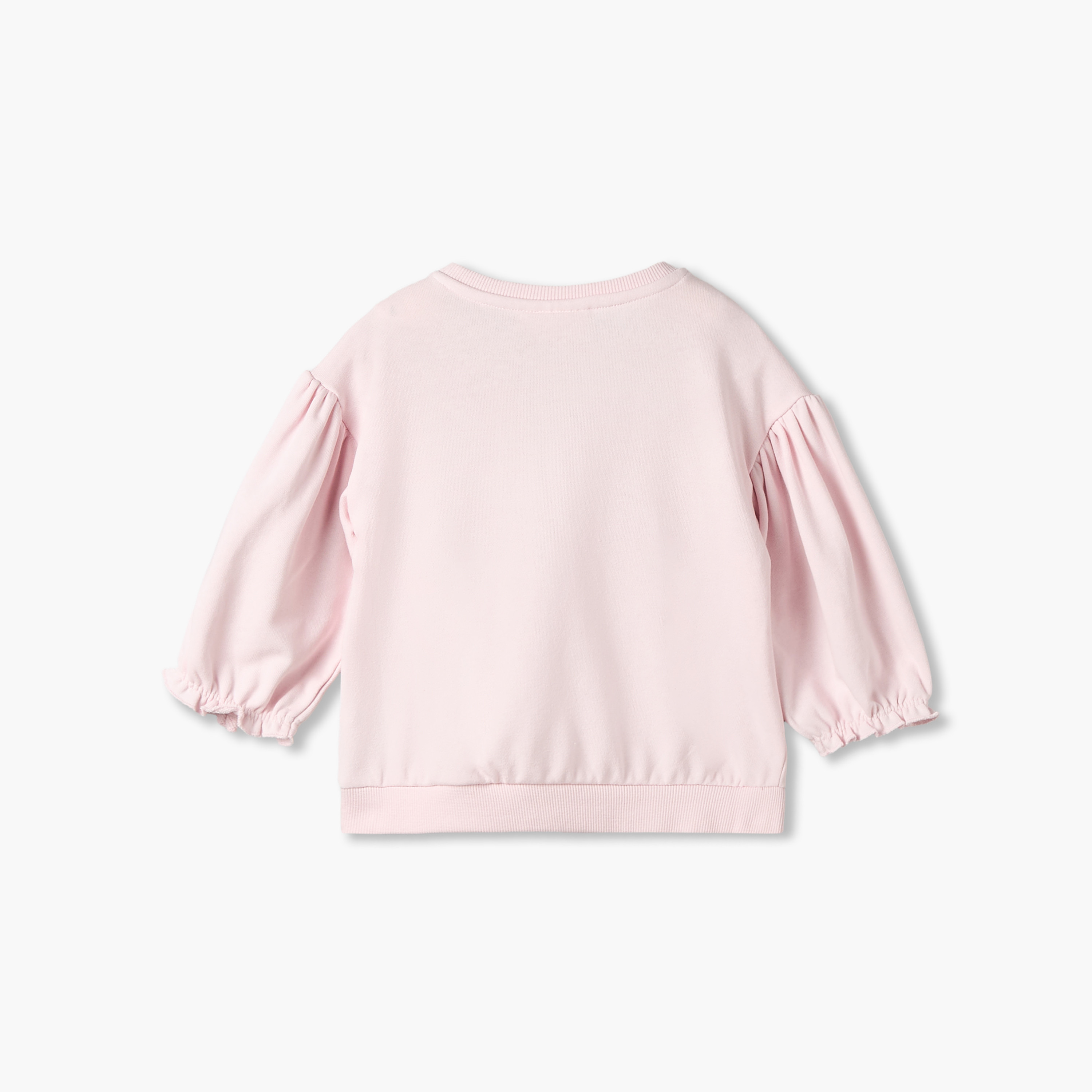 Juniors Cat Print Sweatshirt with Long Sleeves-baby-girls-clothing-sweatshirts-image-2