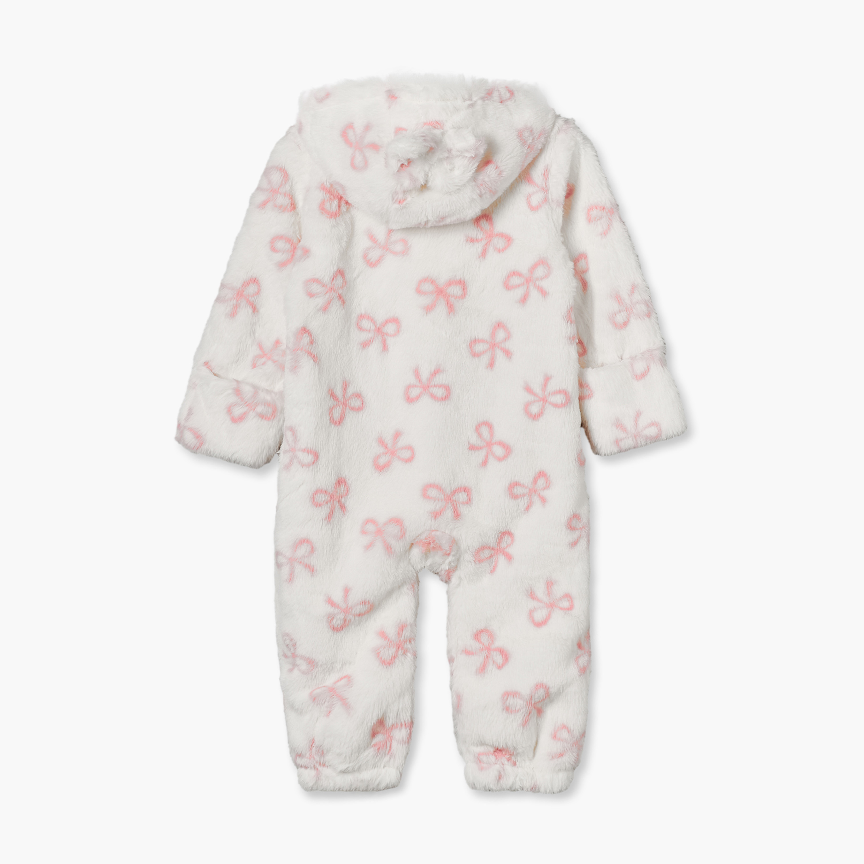 بدلة نوم بقبعة وأكمام طويلة بطبعات فيونكة من جونيورز-baby-girls-clothing-nightwear-sleepsuits-image-4
