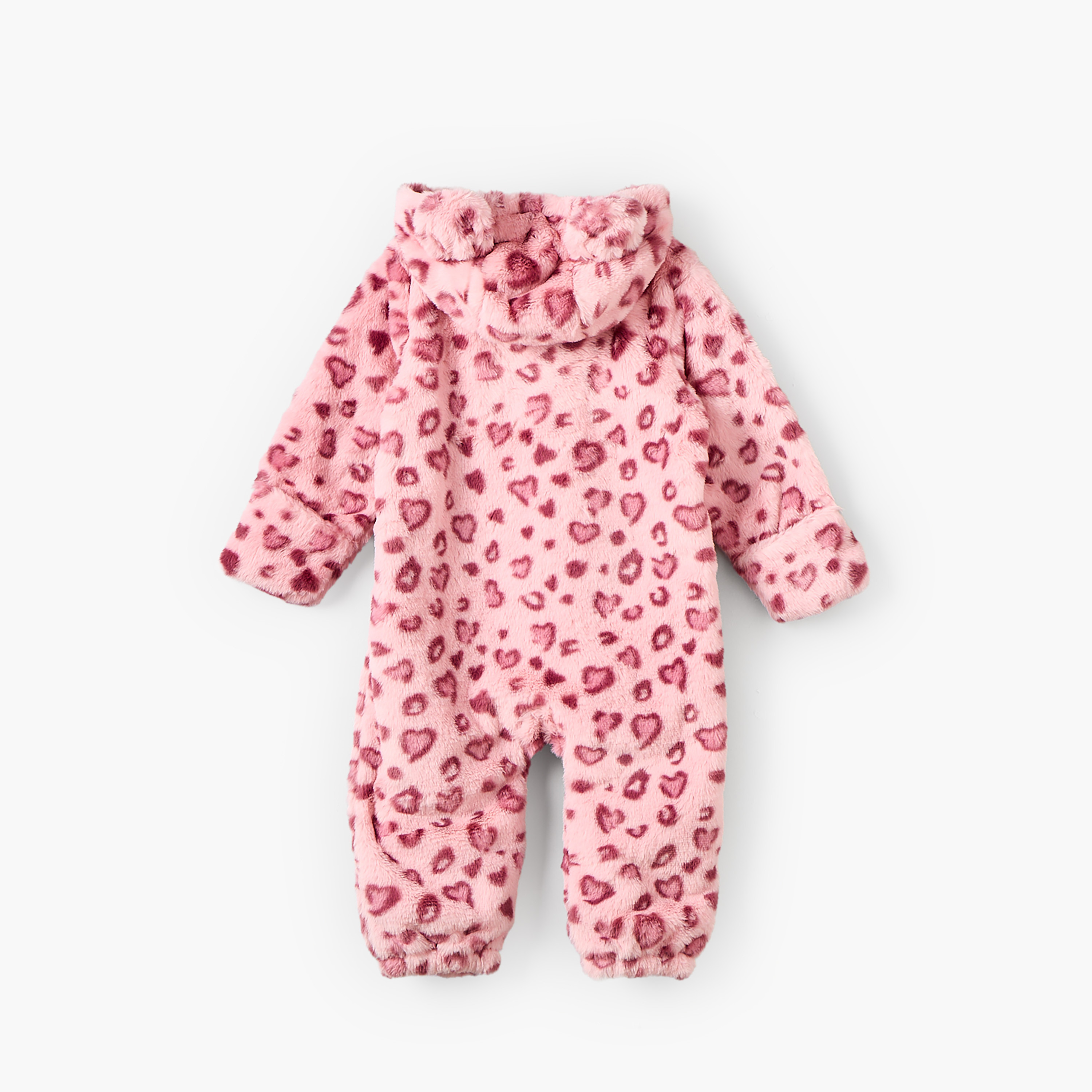 Juniors Hooded Neck Long Sleeves Sleepsuit with Plush Texture-baby-girls-clothing-nightwear-sleepsuits-image-2