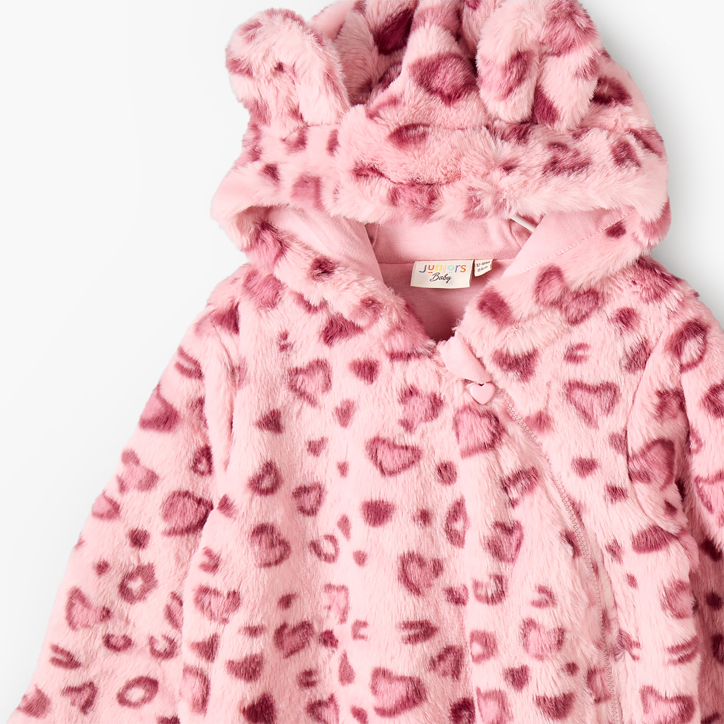 Juniors Hooded Neck Long Sleeves Sleepsuit with Plush Texture-baby-girls-clothing-nightwear-sleepsuits-image-3