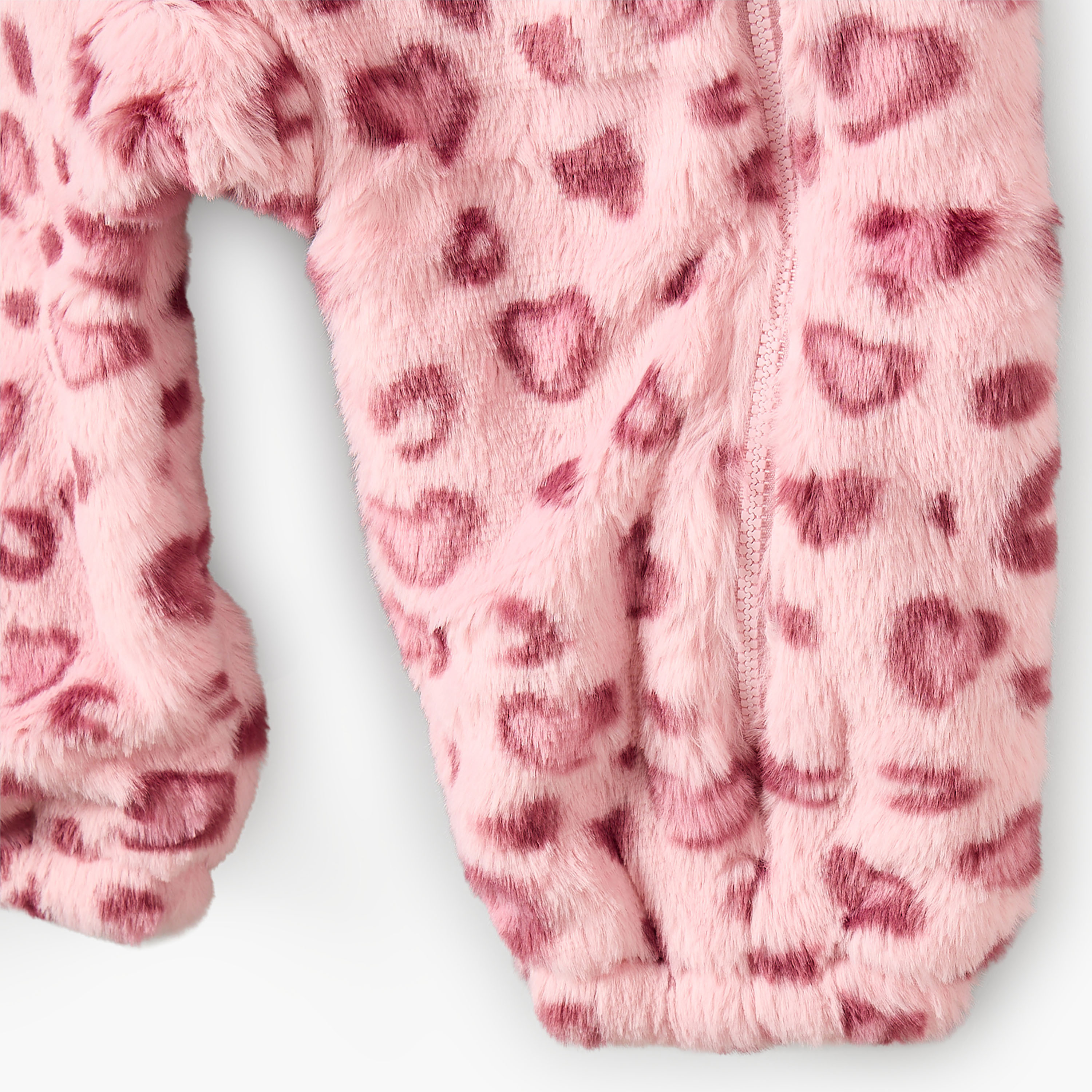 Juniors Hooded Neck Long Sleeves Sleepsuit with Plush Texture-baby-girls-clothing-nightwear-sleepsuits-image-4