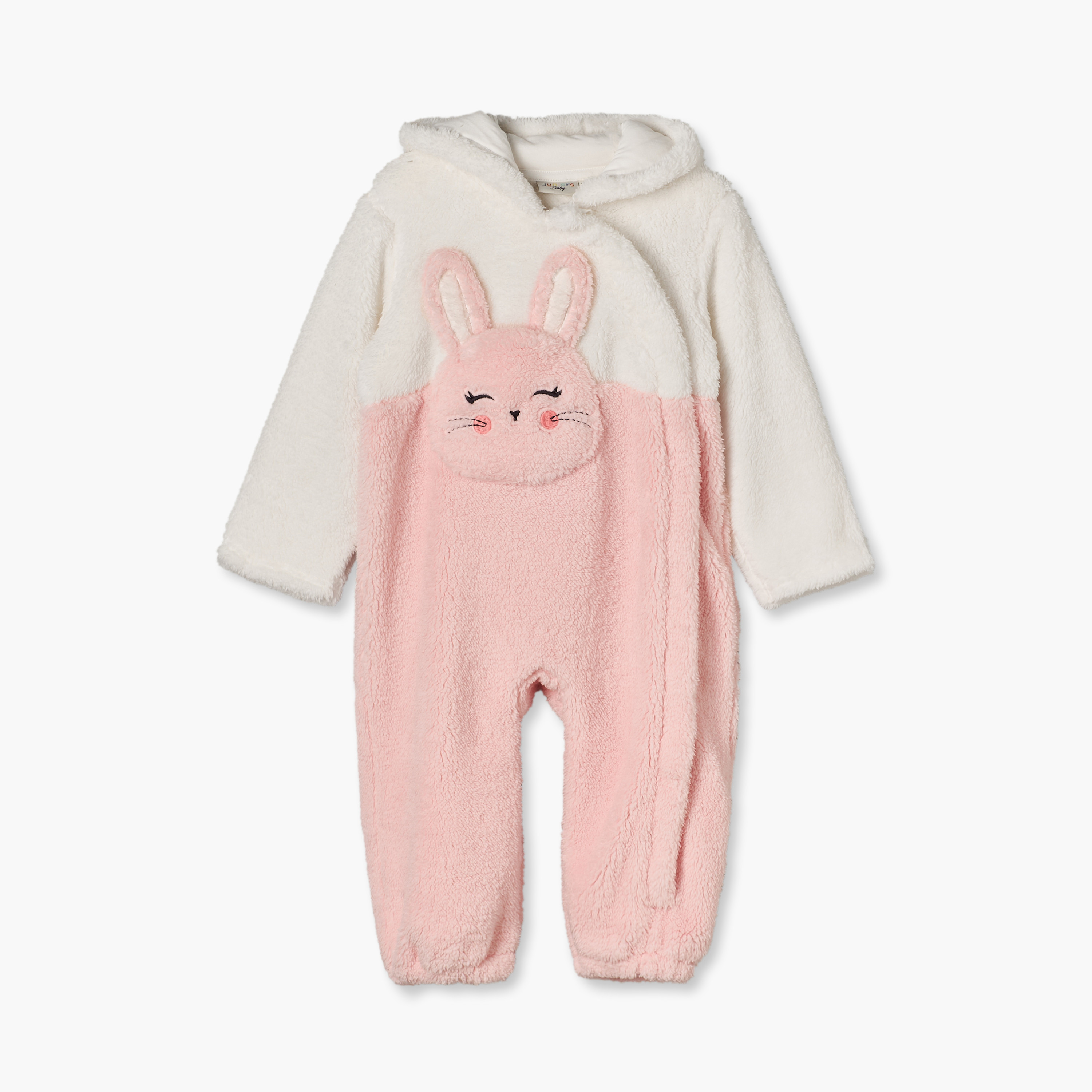 بدلة نوم بقبعة وأكمام طويلة بزخرفة أرنب من جونيورز-baby-girls-clothing-nightwear-sleepsuits-image-2