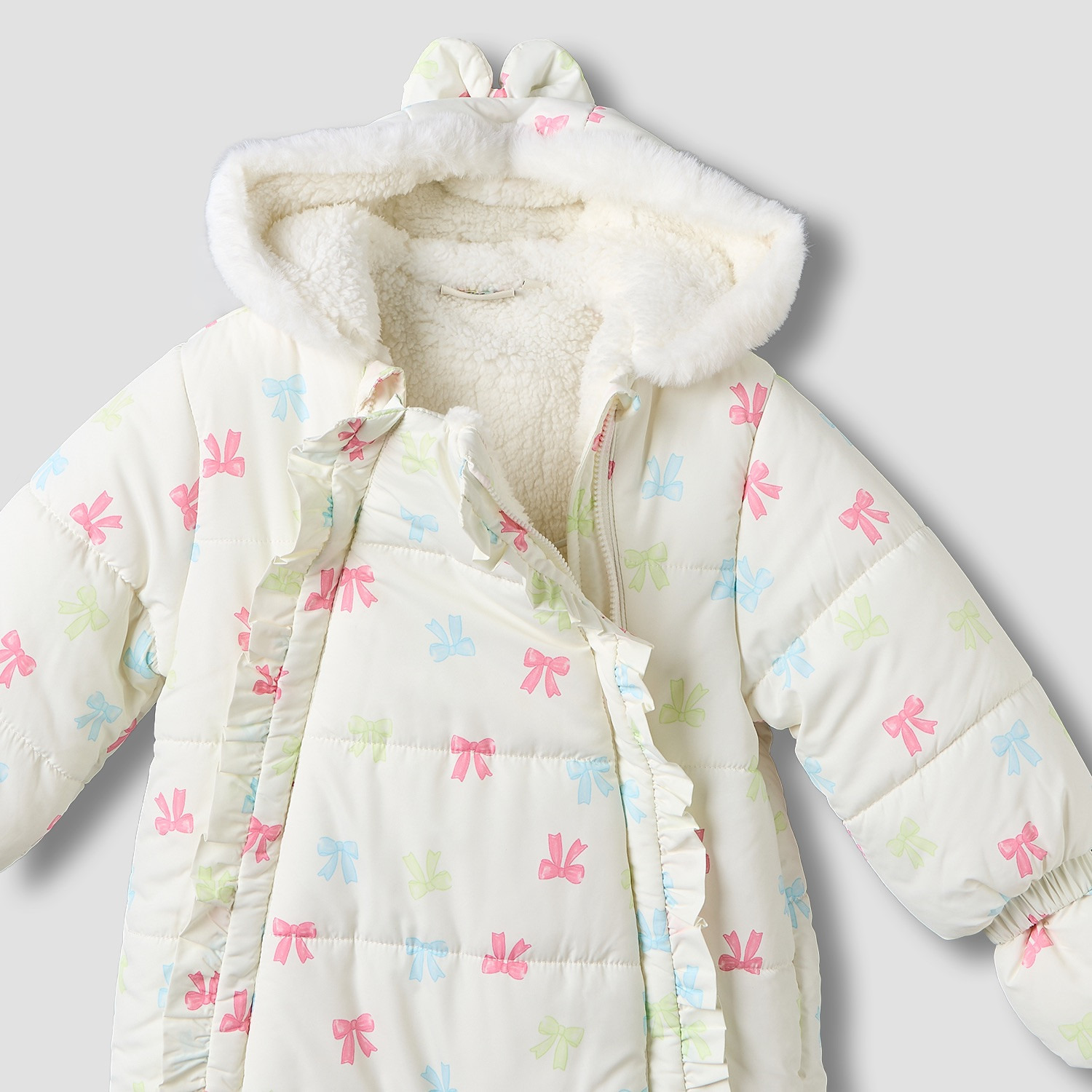 أوفرول بطبعة فيونكة مع قبعة وأكمام طويلة من جونيورز-baby-girls-clothing-nightwear-sleepsuits-image-3
