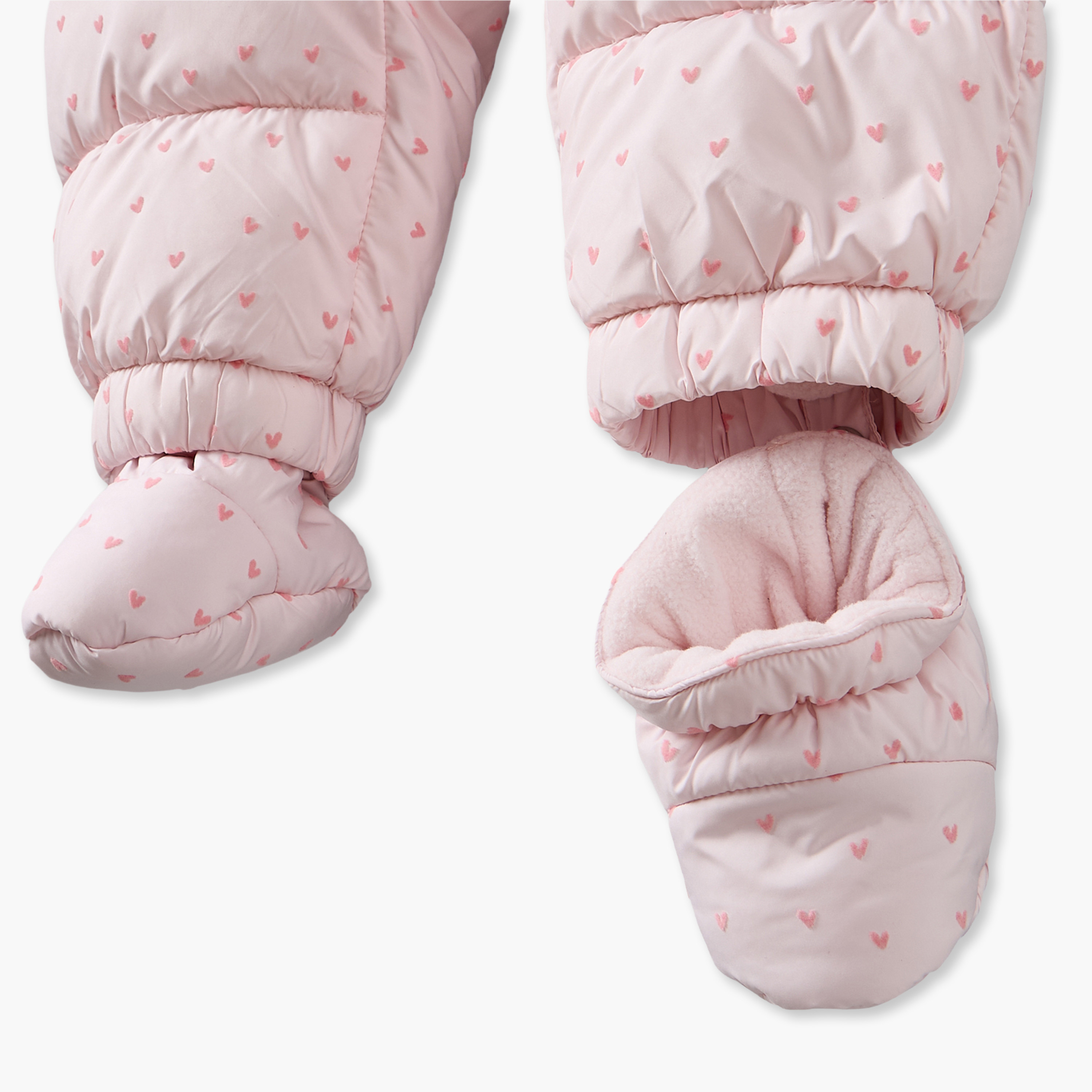 Juniors Hooded Long Sleeves Coverall with Heart Print-baby-girls-clothing-winterwear-sleepsuits-image-5