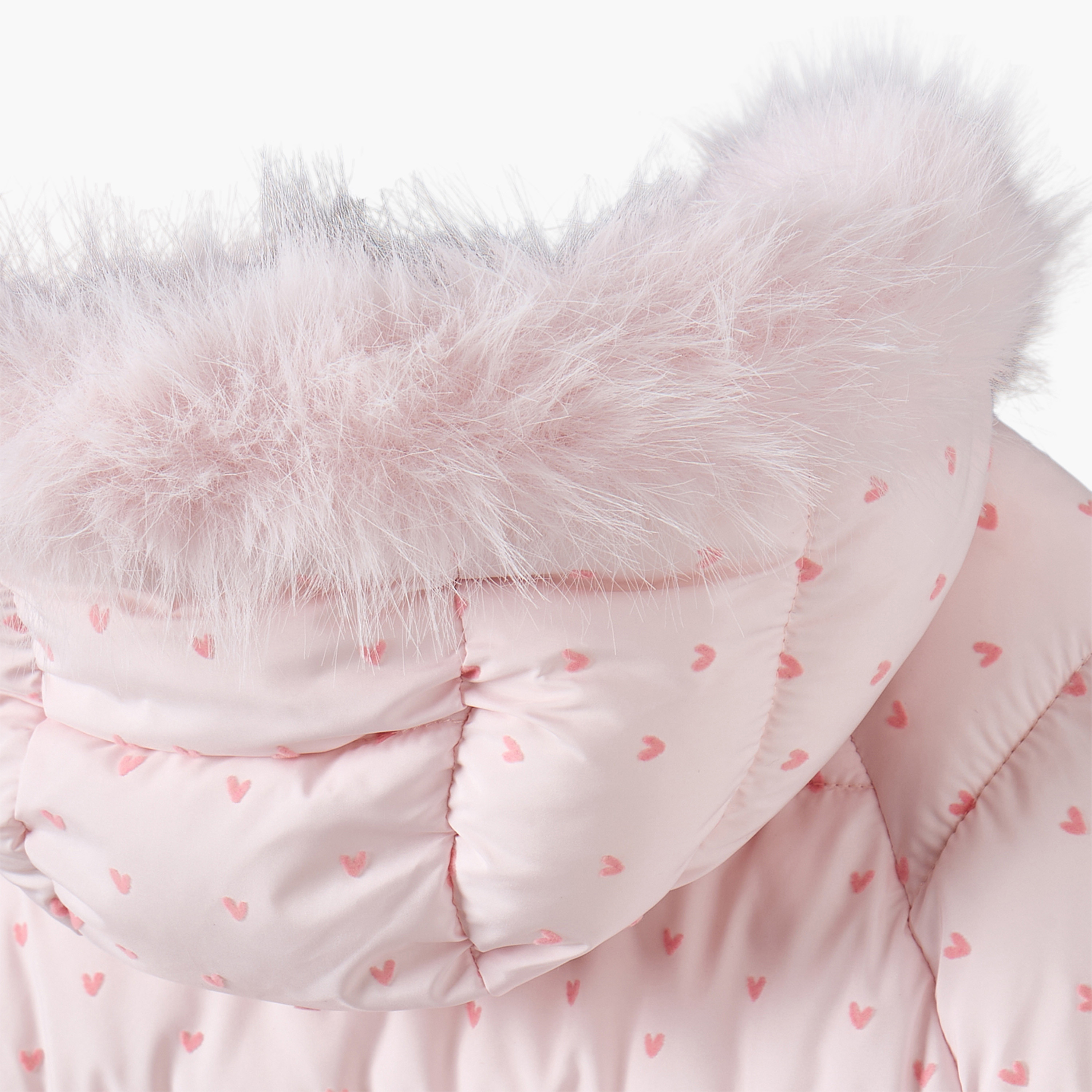 Juniors Hooded Long Sleeves Coverall with Heart Print-baby-girls-clothing-winterwear-sleepsuits-image-11