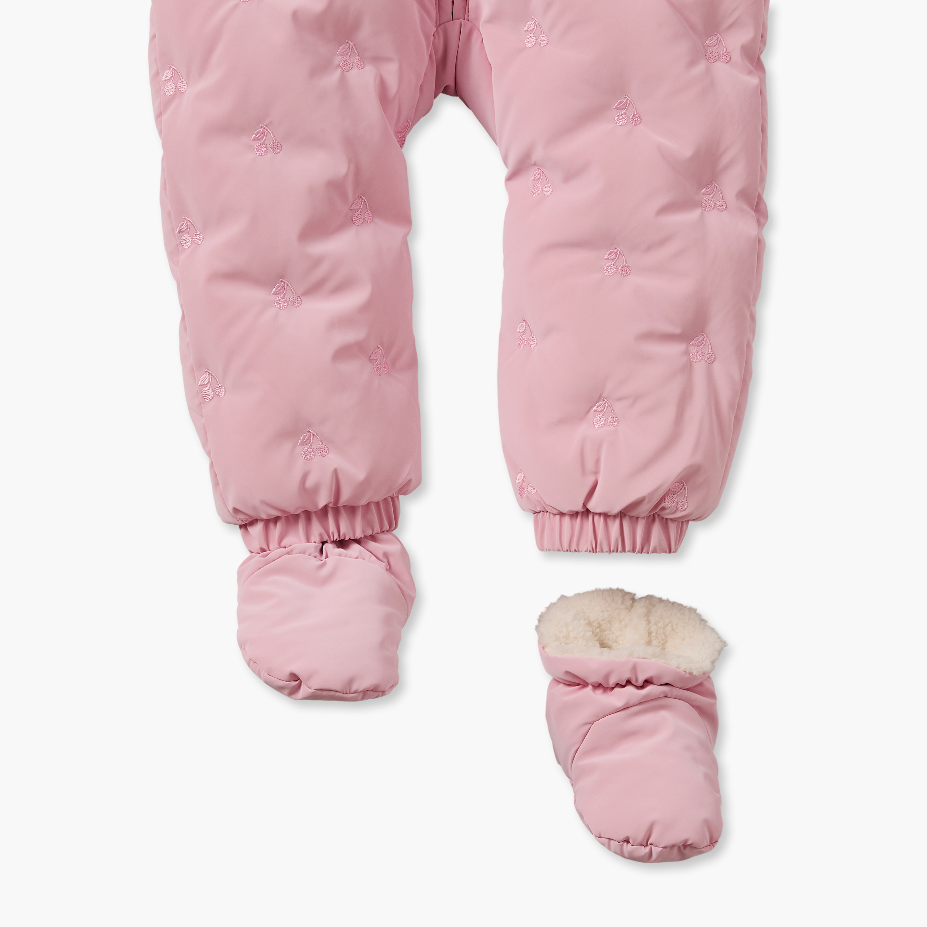Juniors Hooded Neck Long Sleeves Coverall with Zip Closure-baby-girls-clothing-winterwear-sleepsuits-image-7