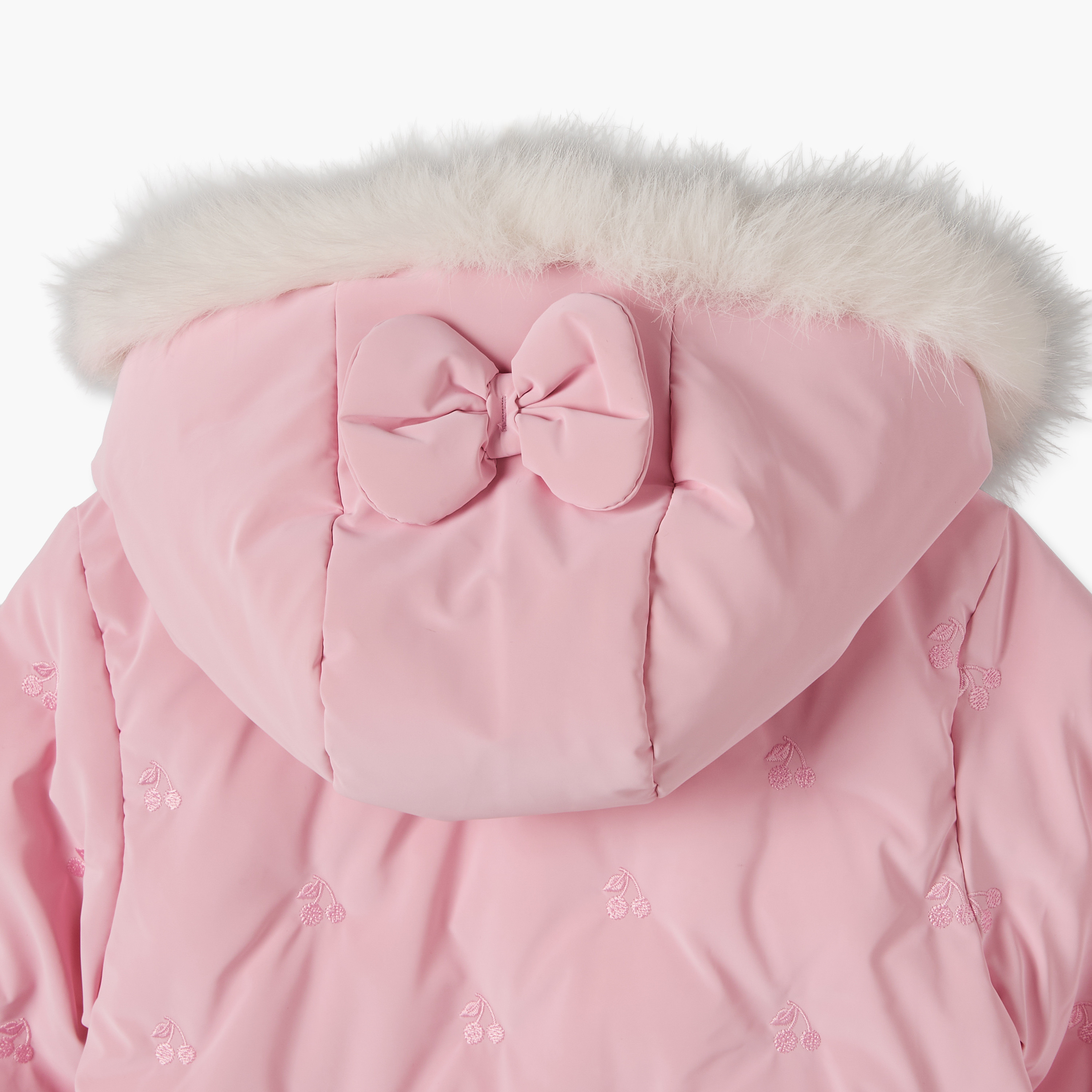 Juniors Hooded Neck Long Sleeves Coverall with Zip Closure-baby-girls-clothing-winterwear-sleepsuits-image-8