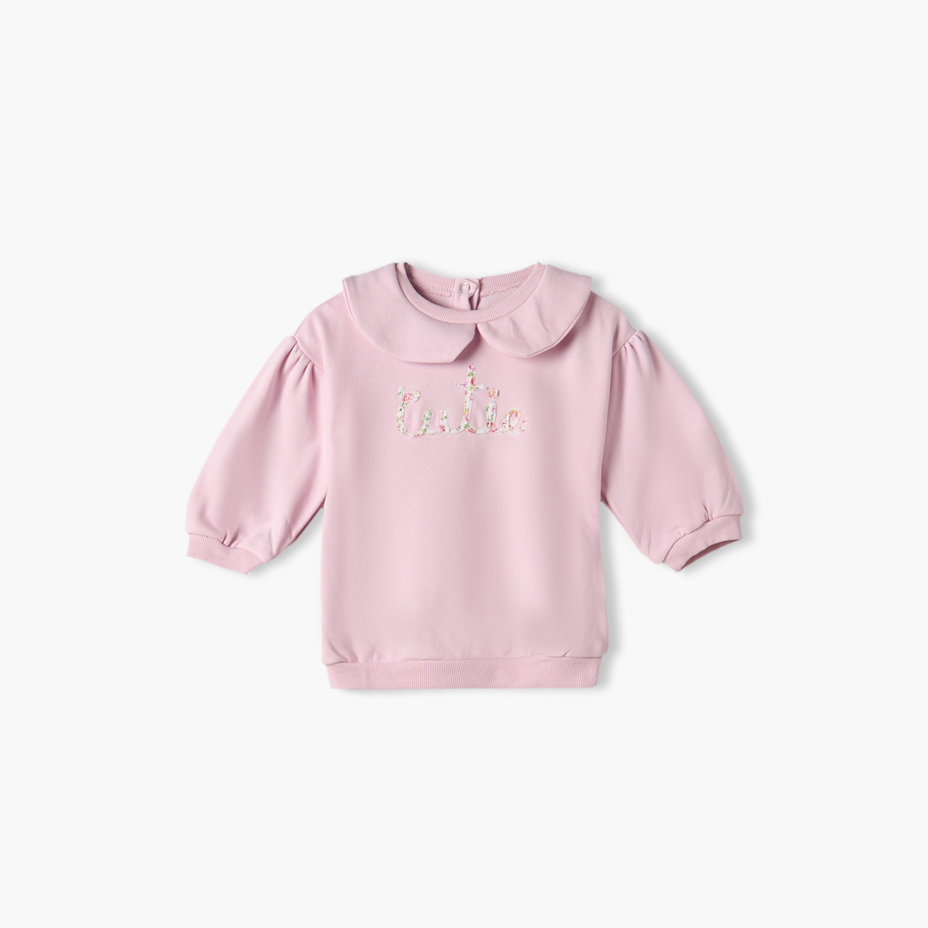 Juniors Peter Pan Collar Long Sleeves Sweatshirt and Leggings Set with Applique Accent-baby-girls-clothing-setsandcoords-image-3