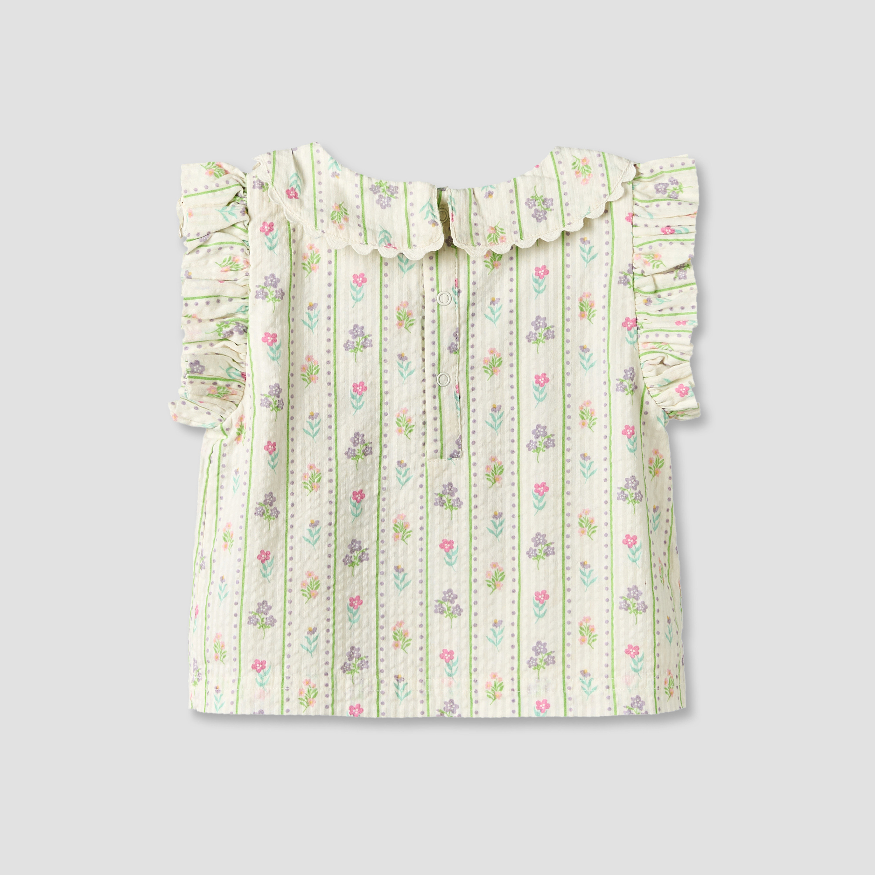 Juniors Collared Sleeveless Top and Shorts Set with Floral Print-baby-girls-clothing-setsandcoords-image-5
