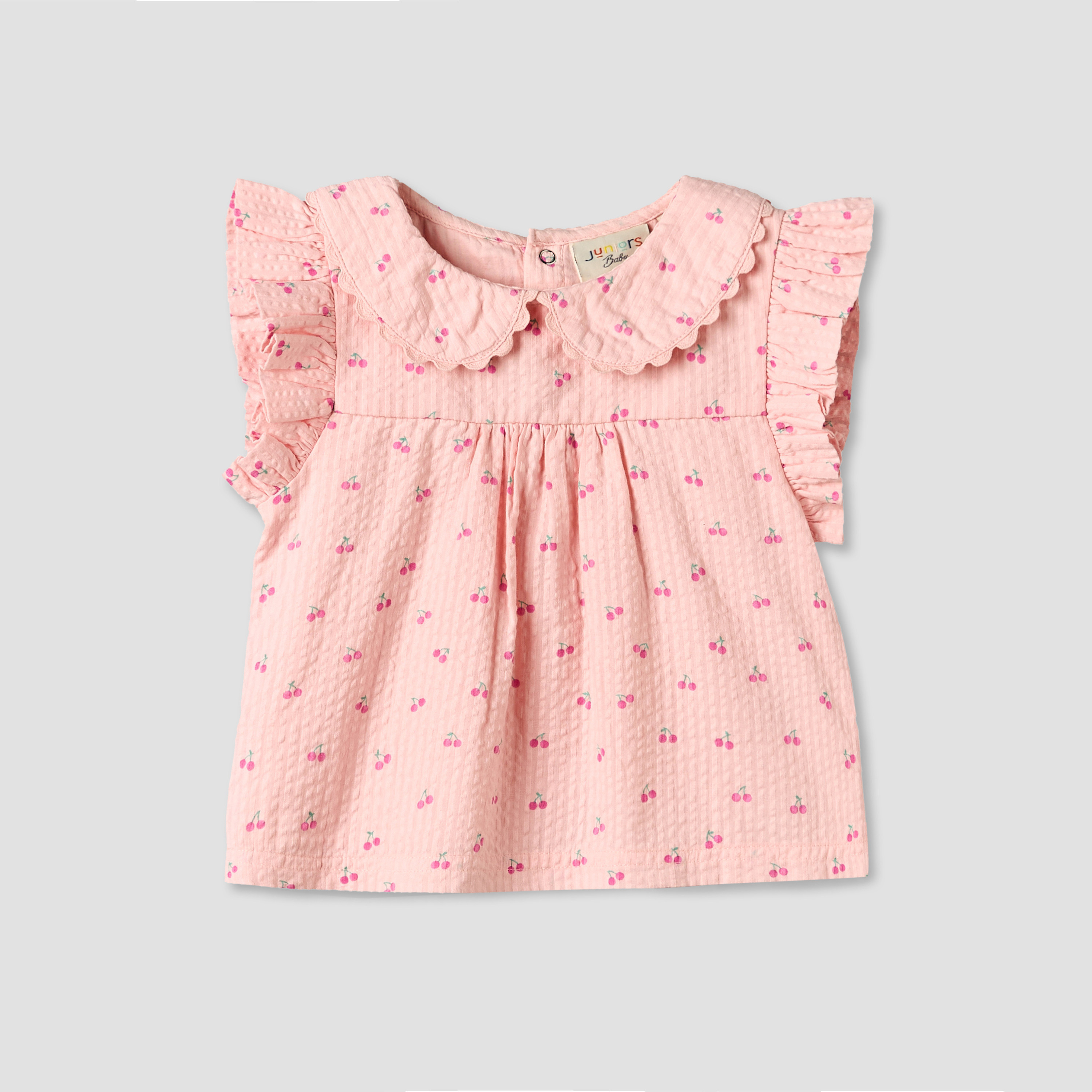 طقم شورت وبلوزة بأكمام قصيرة وياقة وطبعات من جونيورز-baby-girls-clothing-setsandcoords-image-2