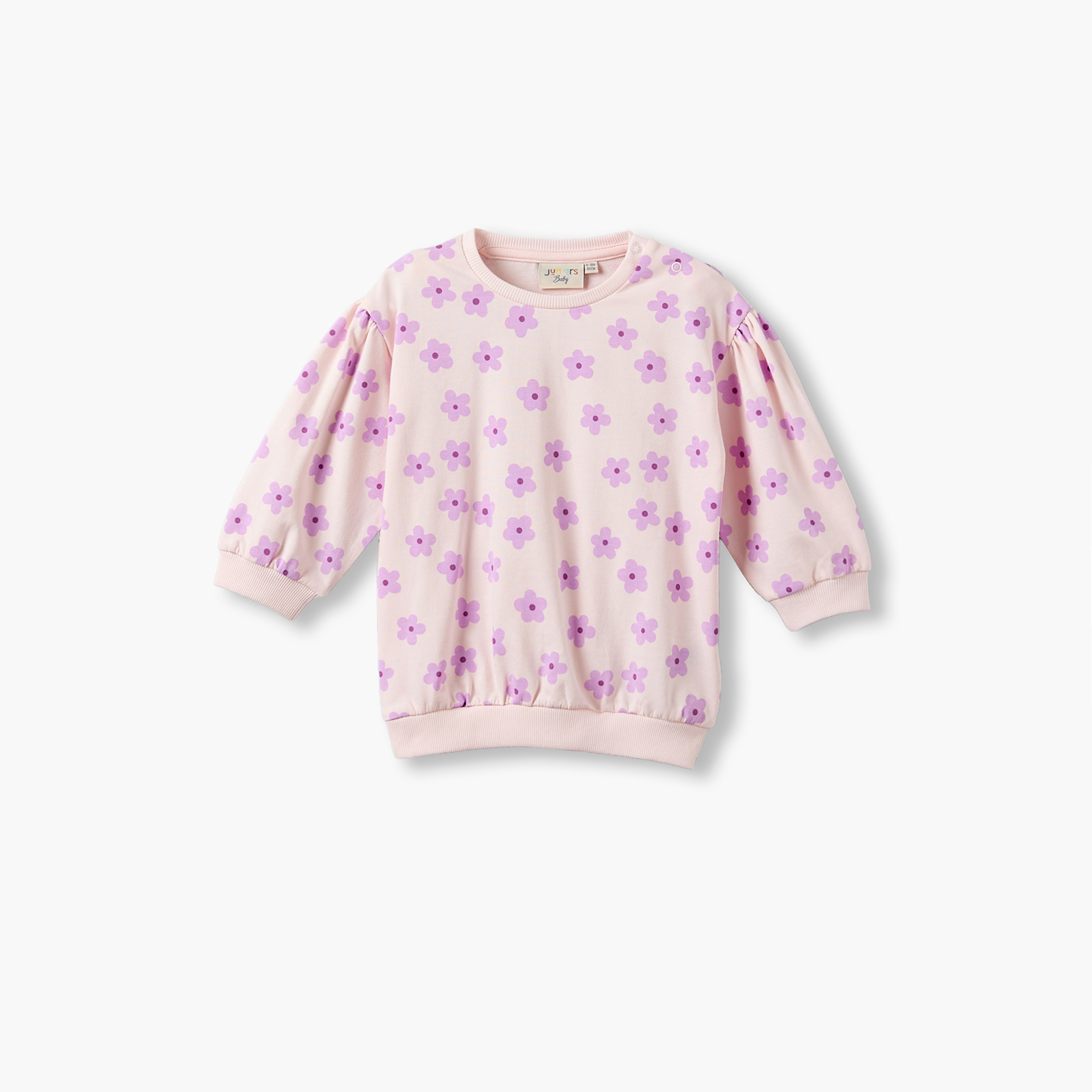 Juniors Crew Neck Long Sleeves Sweatshirt and Leggings Set with Floral Print-baby-girls-clothing-setsandcoords-image-3