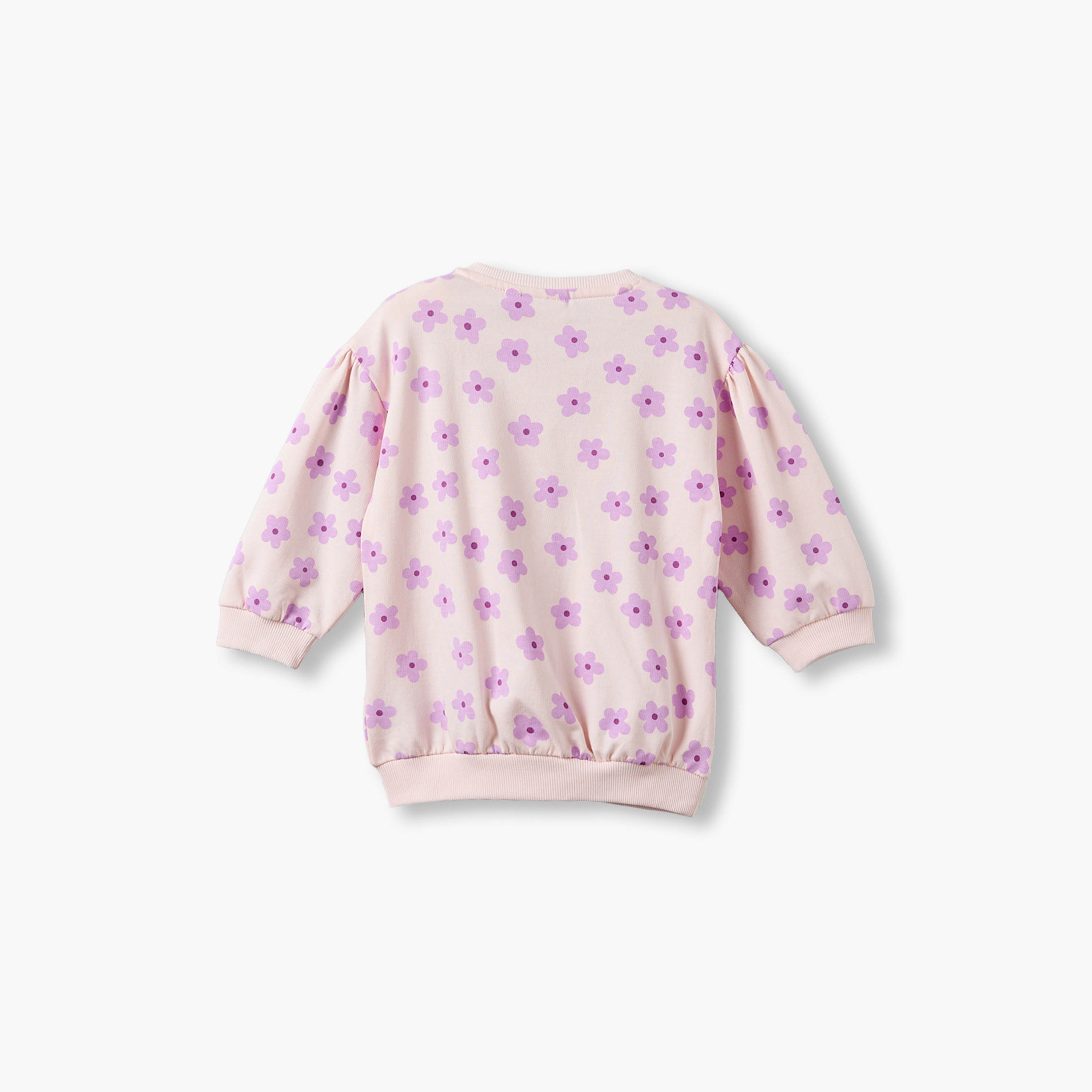 Juniors Crew Neck Long Sleeves Sweatshirt and Leggings Set with Floral Print-baby-girls-clothing-setsandcoords-image-5