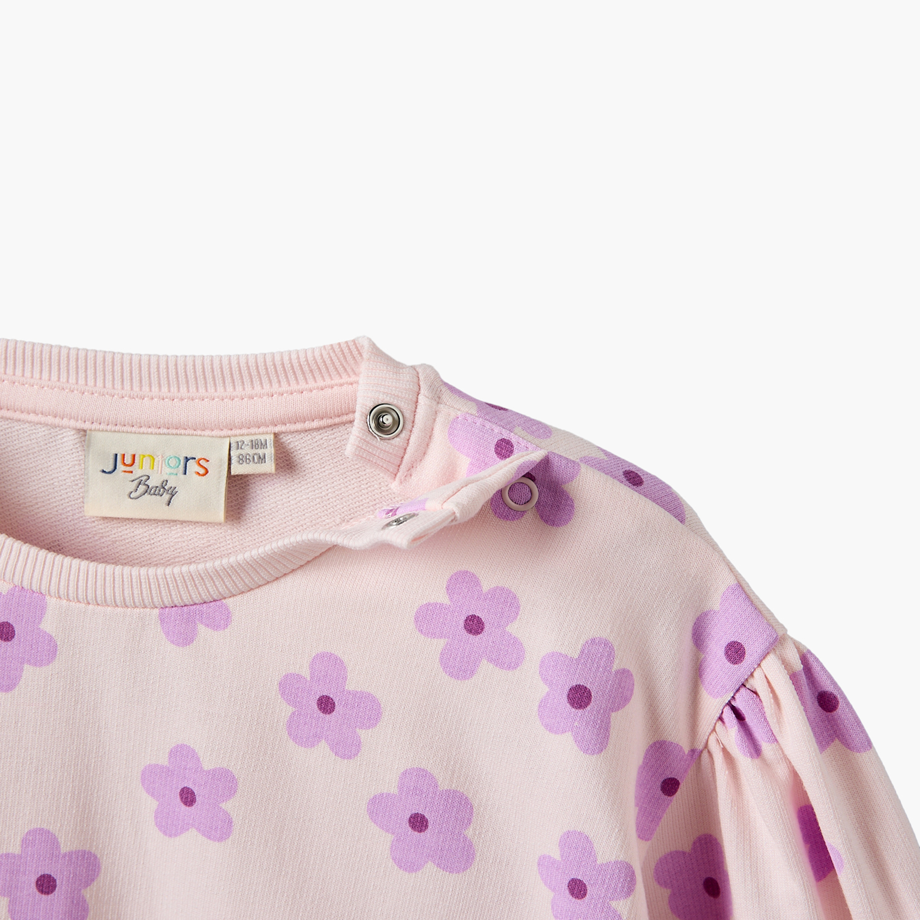 Juniors Crew Neck Long Sleeves Sweatshirt and Leggings Set with Floral Print-baby-girls-clothing-setsandcoords-image-7