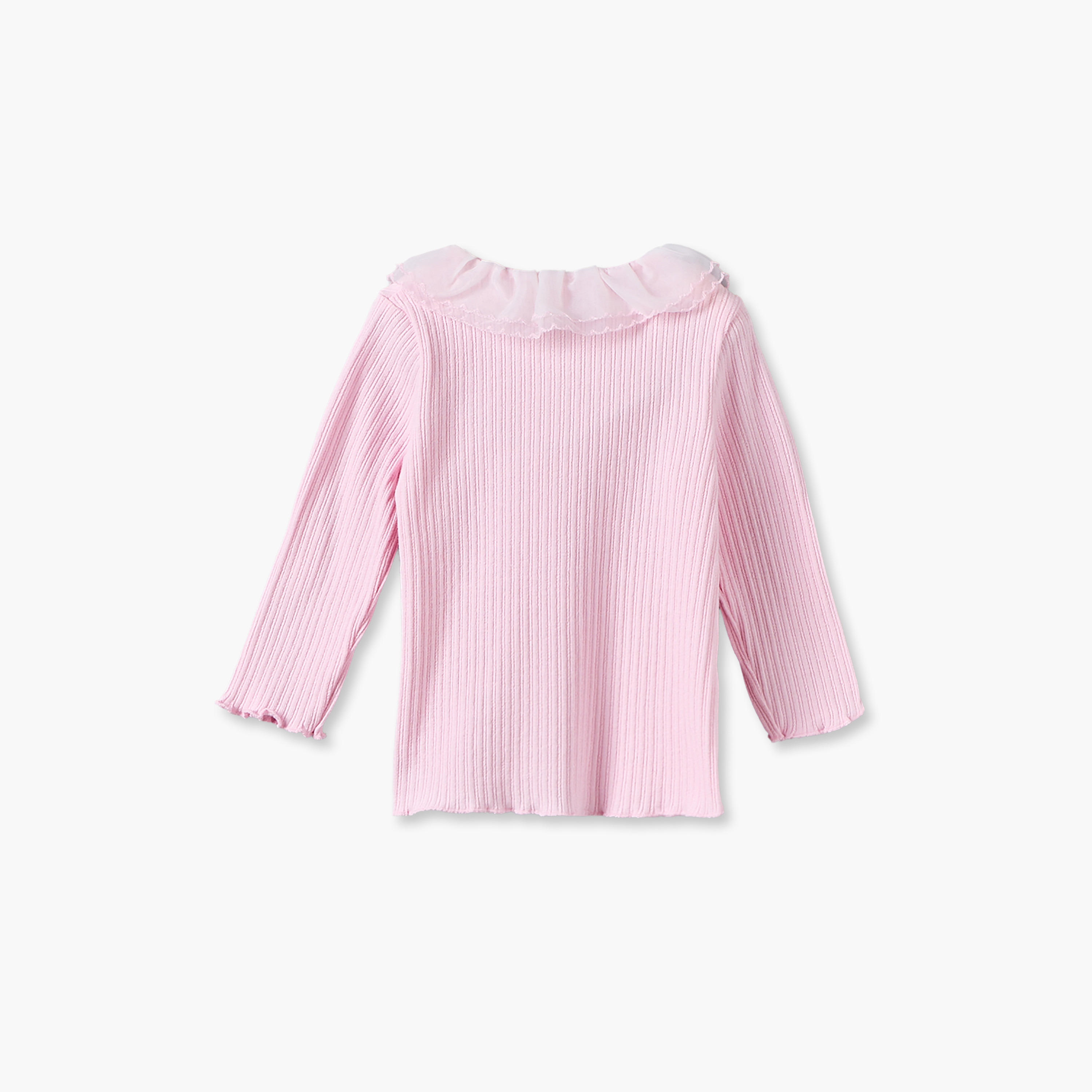 Juniors Collared Long Sleeves Top and Pants Set with Ribbed Texture-baby-girls-clothing-setsandcoords-image-5