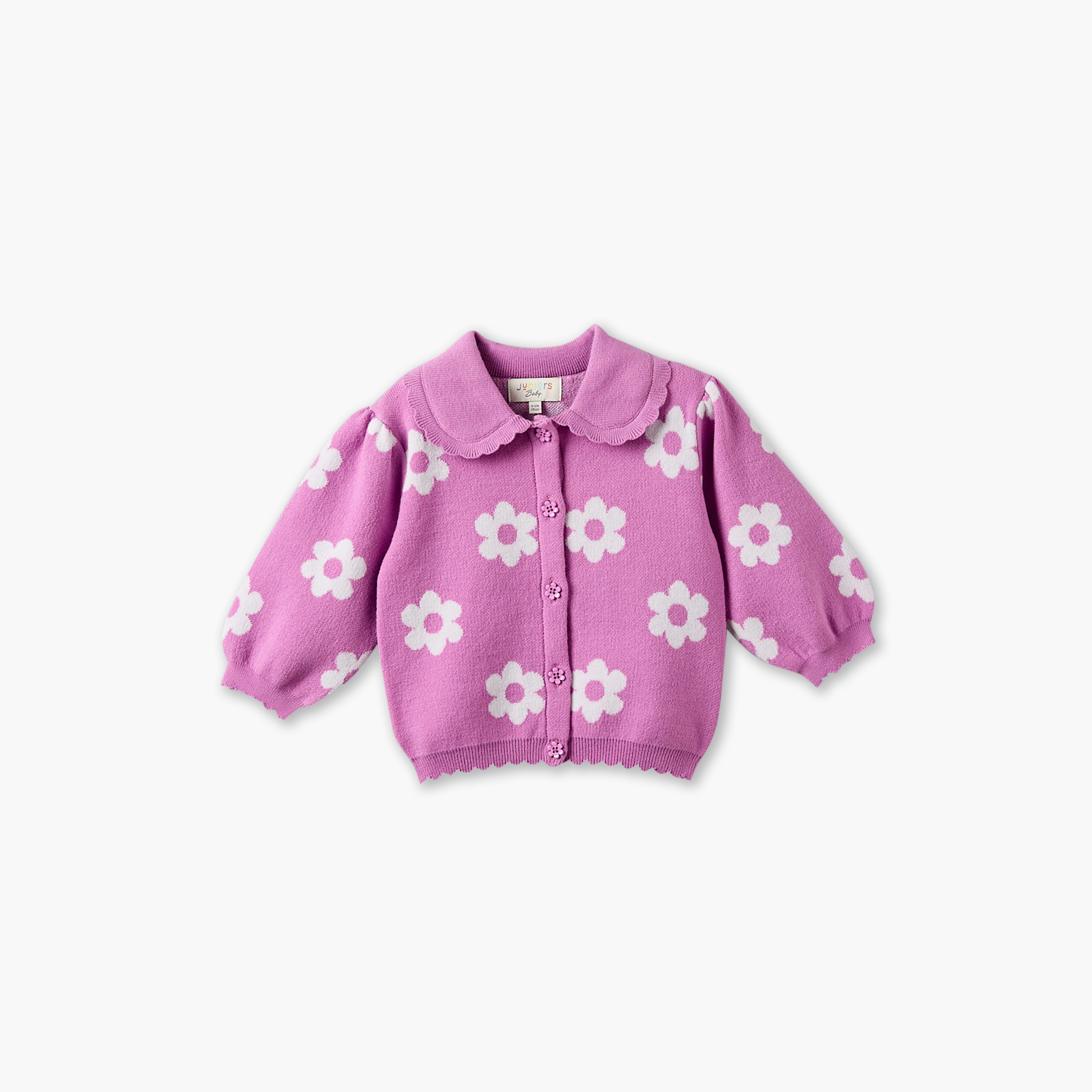 طقم كارديجان بياقة بيتر بان وأكمام طويلة وبنطلون بطبعات من جونيورز-baby-girls-clothing-setsandcoords-image-3
