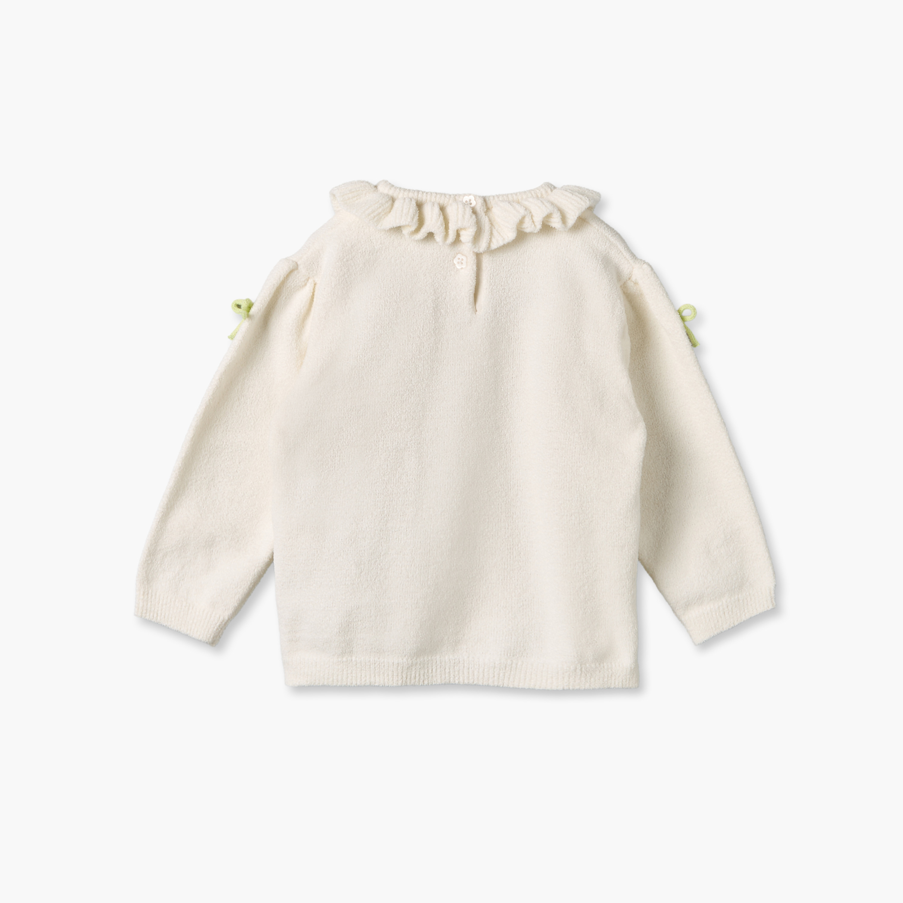 طقم بلوزة بأكمام طويلة وياقة عادية وبنطلون بزخارف فيونكة للبنات من جونيورز-baby-girls-clothing-setsandcoords-image-4