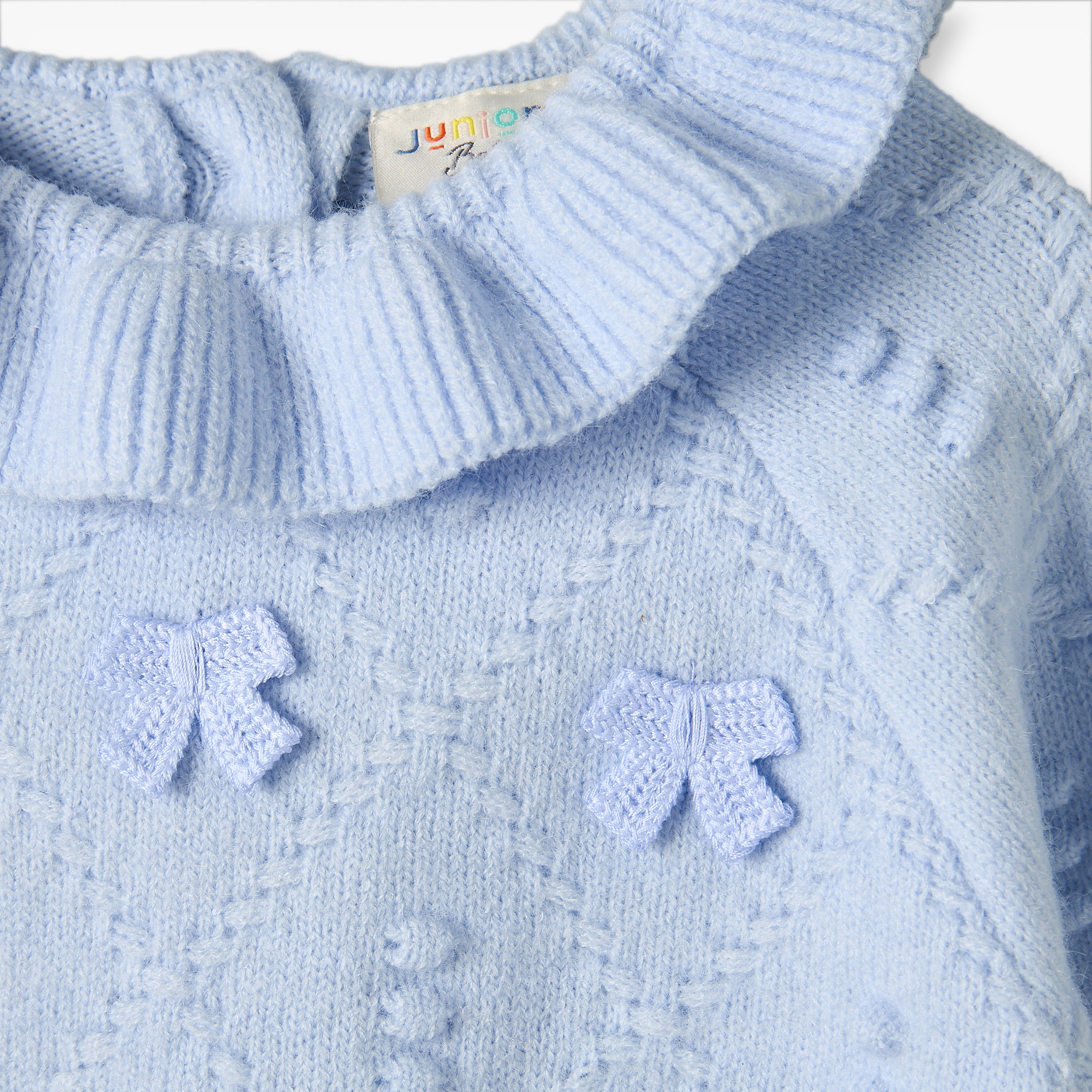 Juniors Collared Long Sleeves Sweater and Pants Set with Bow Accent-baby-girls-clothing-setsandcoords-image-6