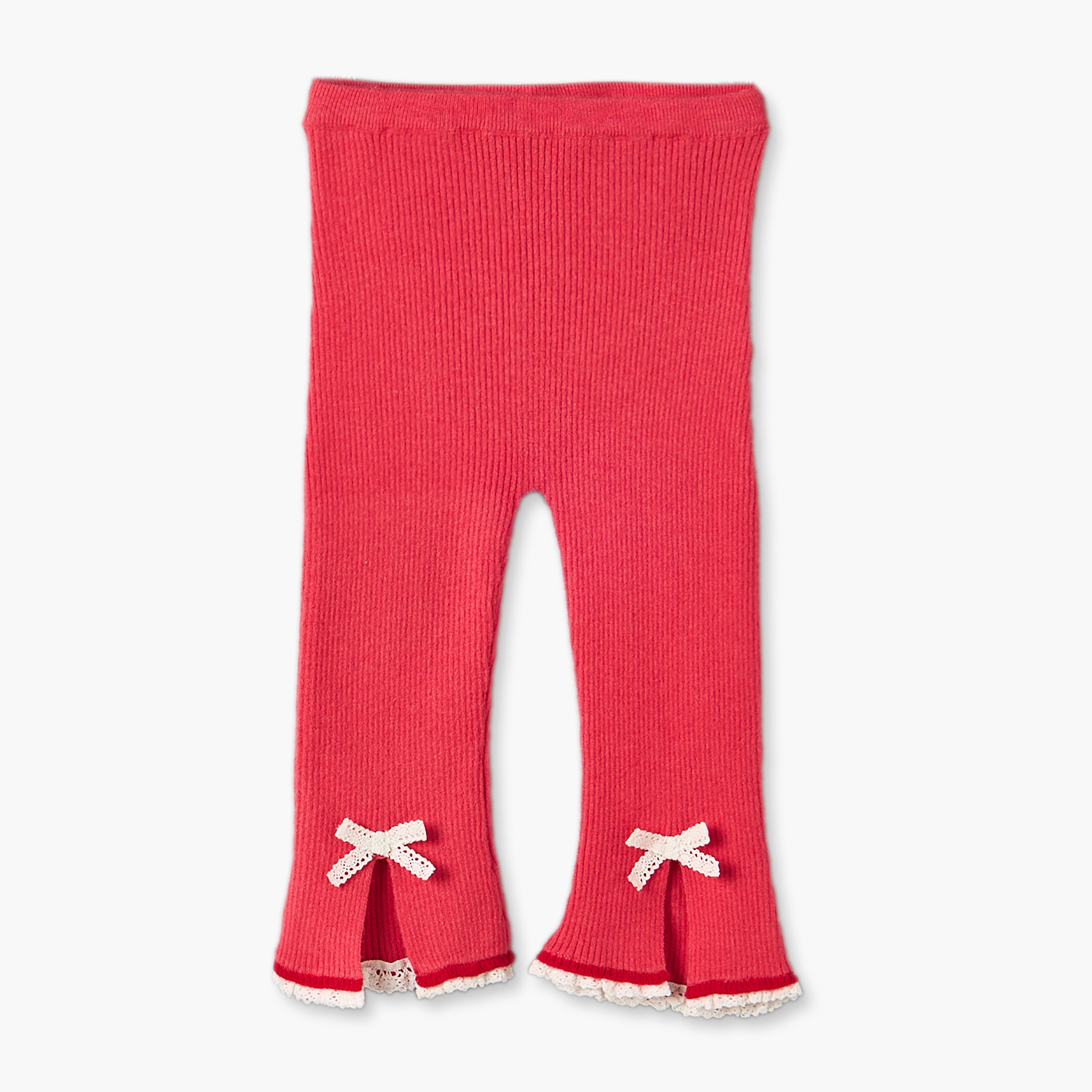 Juniors Collared Long Sleeves Sweater and Pants Set with Bow Accent-baby-girls-clothing-setsandcoords-image-4
