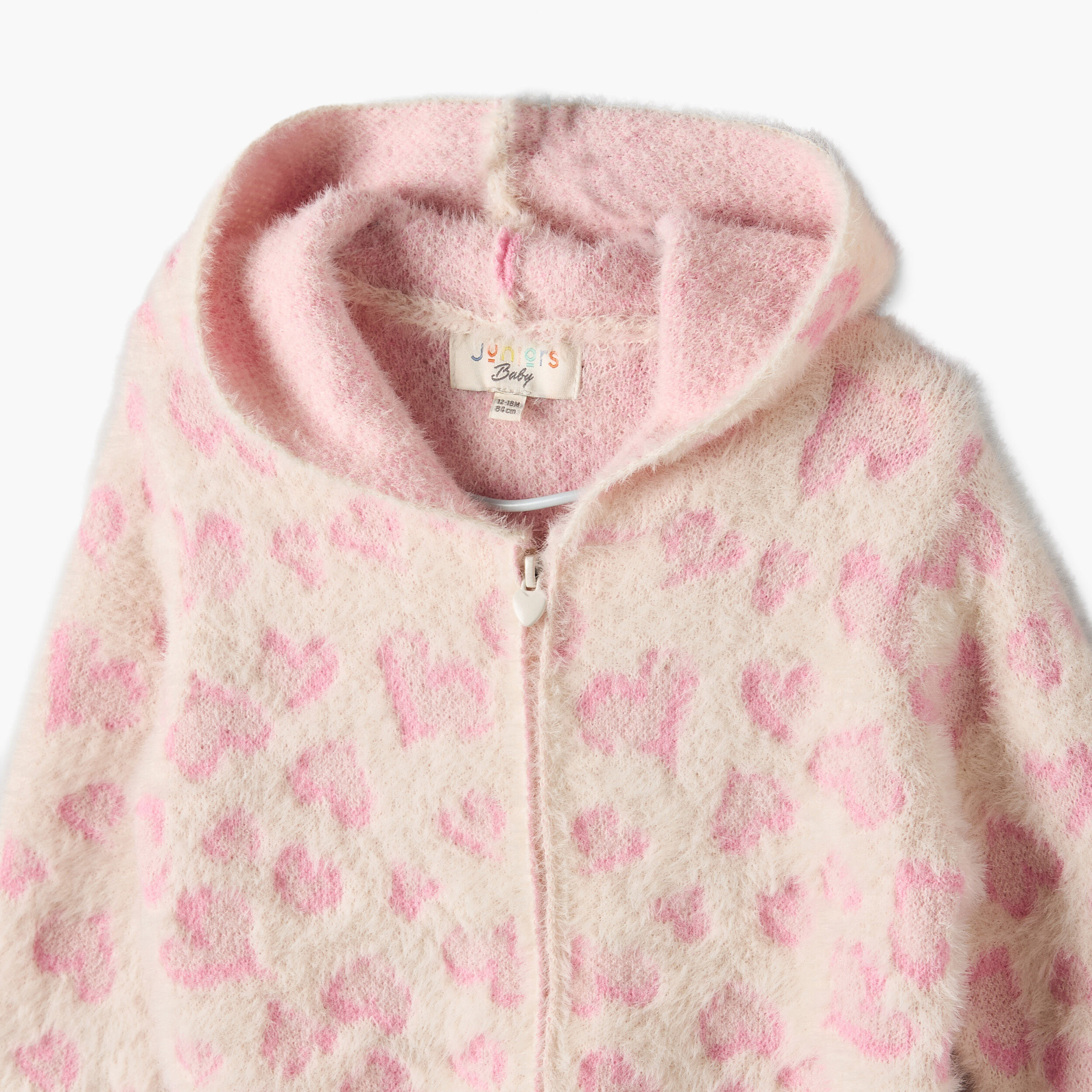 Juniors Hooded Neck Long Sleeves Cardigan and Pants Set with Heart Textured Detail-baby-girls-clothing-setsandcoords-image-7