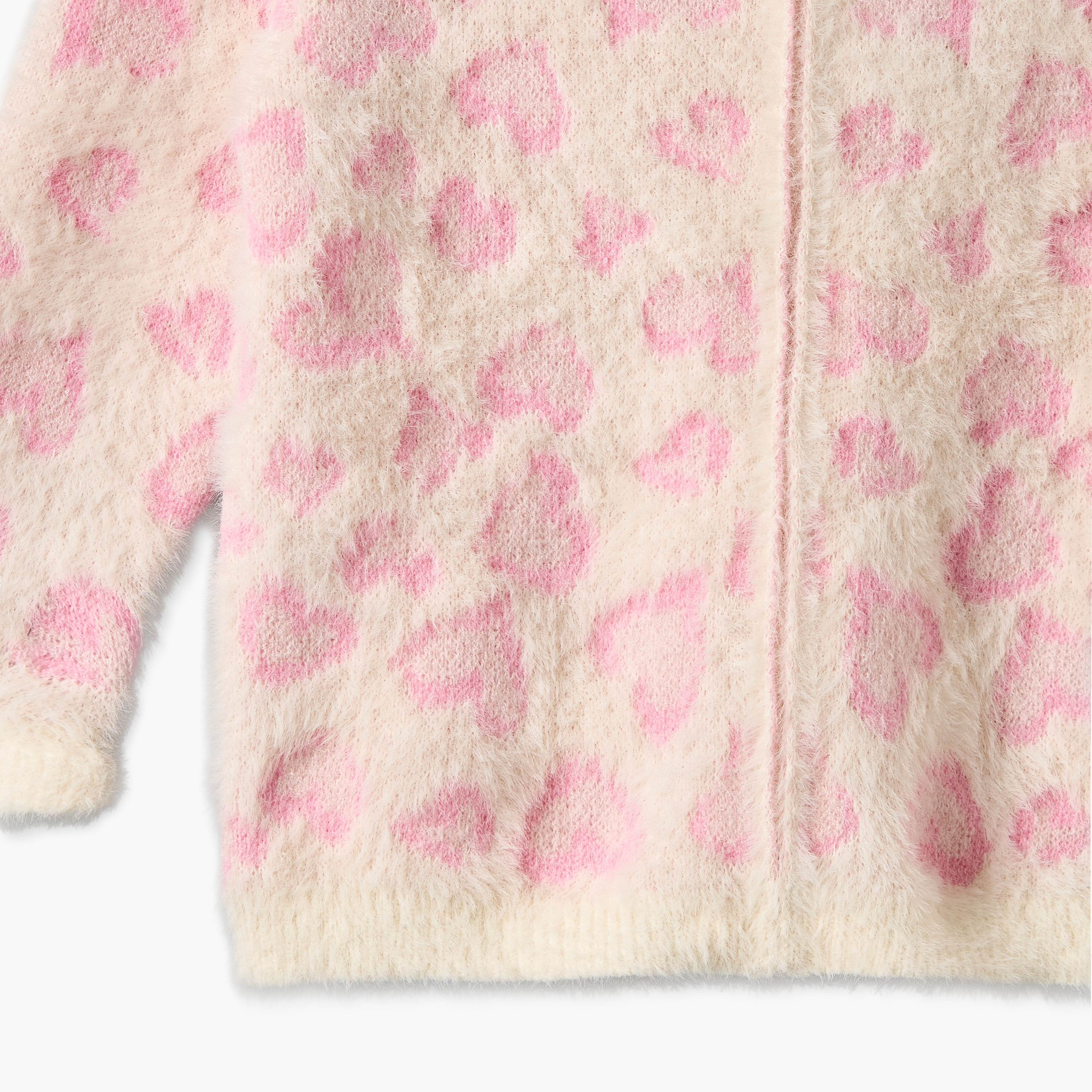 Juniors Hooded Neck Long Sleeves Cardigan and Pants Set with Heart Textured Detail-baby-girls-clothing-setsandcoords-image-8