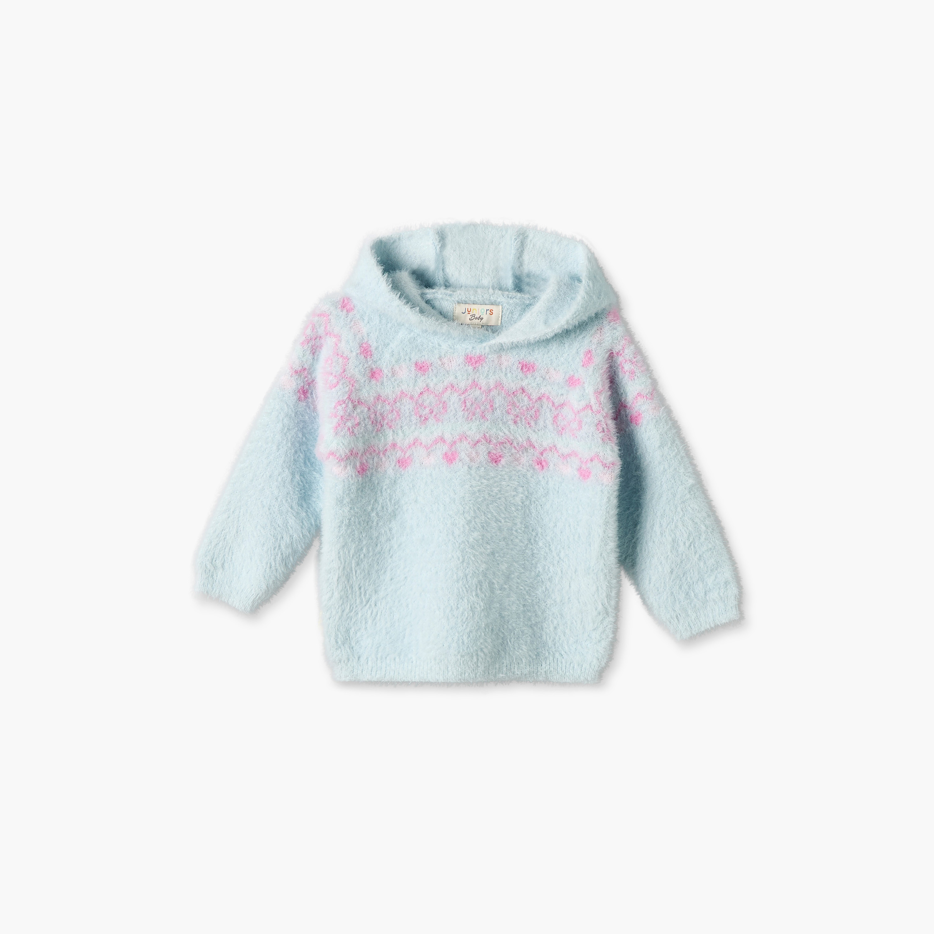 طقم سويت شيرت بغطاء رأس وأكمام طويلة وبنطلون بطبعة من جونيورز-baby-girls-clothing-setsandcoords-image-3