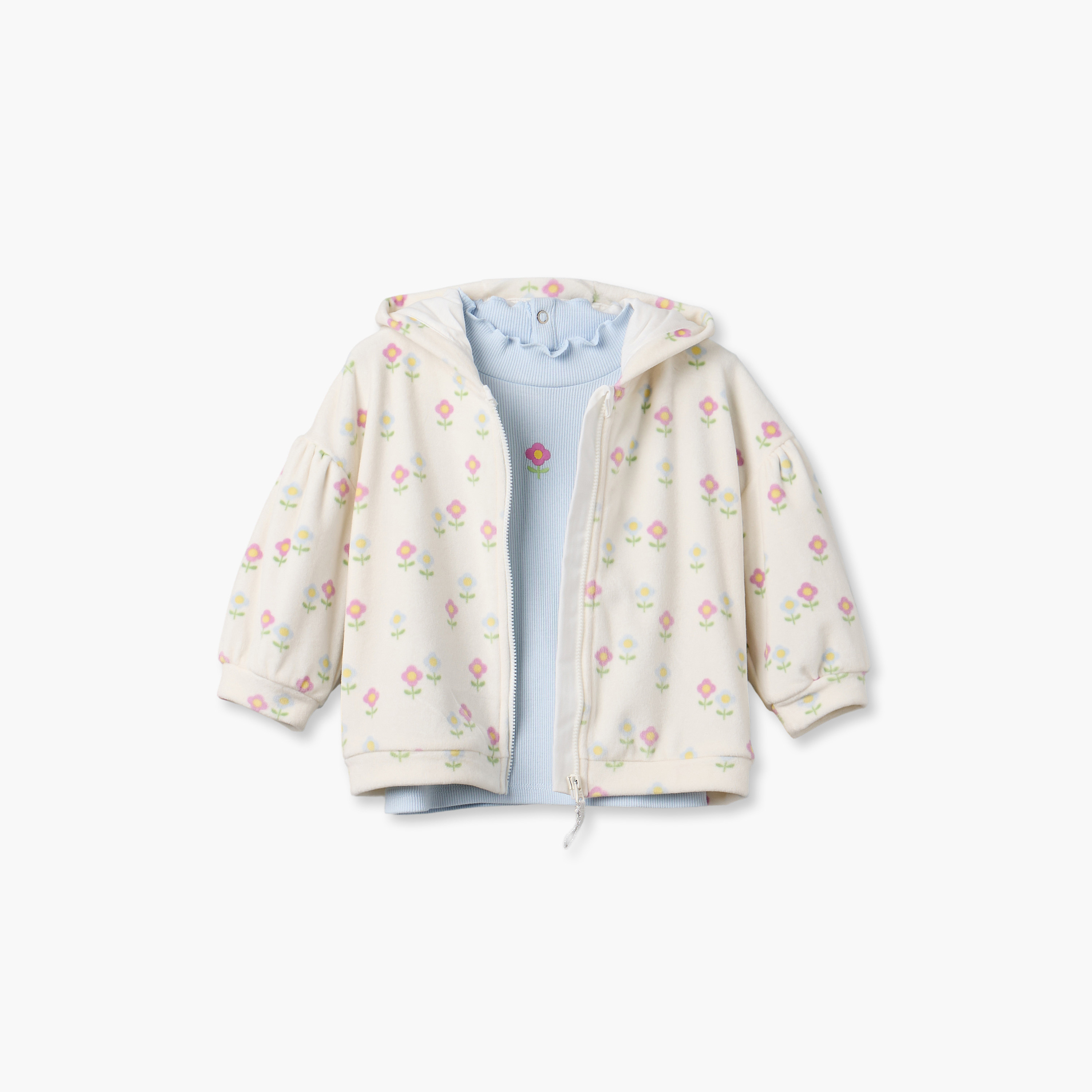 Juniors Hooded Long Sleeves Sweatshirt and Joggers Set with Floral Embroidered Top-baby-girls-clothing-setsandcoords-image-9
