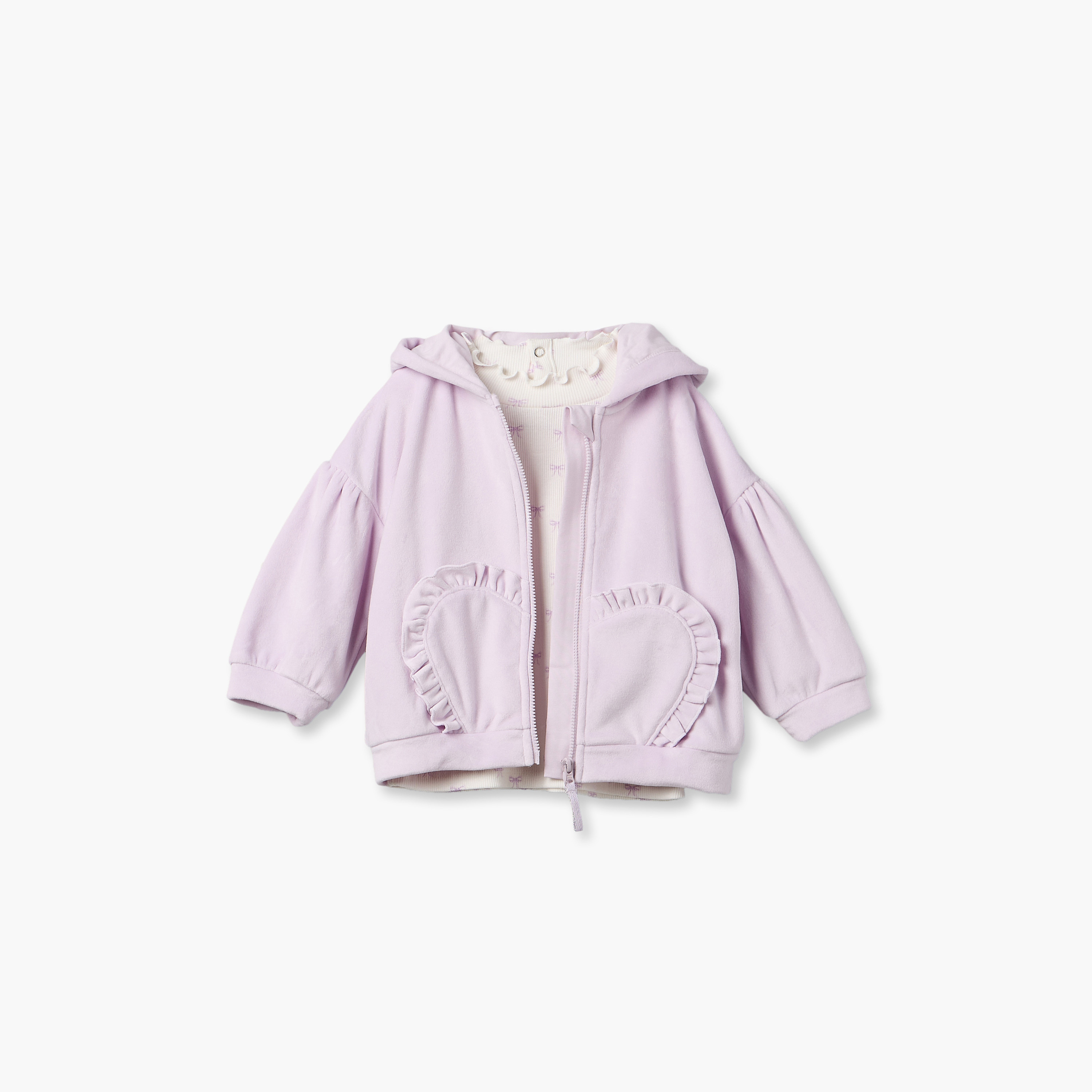طقم بنطلون رياضي وجاكيت بقبعة وأكمام طويلة وتيشيرت من جونيورز-baby-girls-clothing-setsandcoords-image-13
