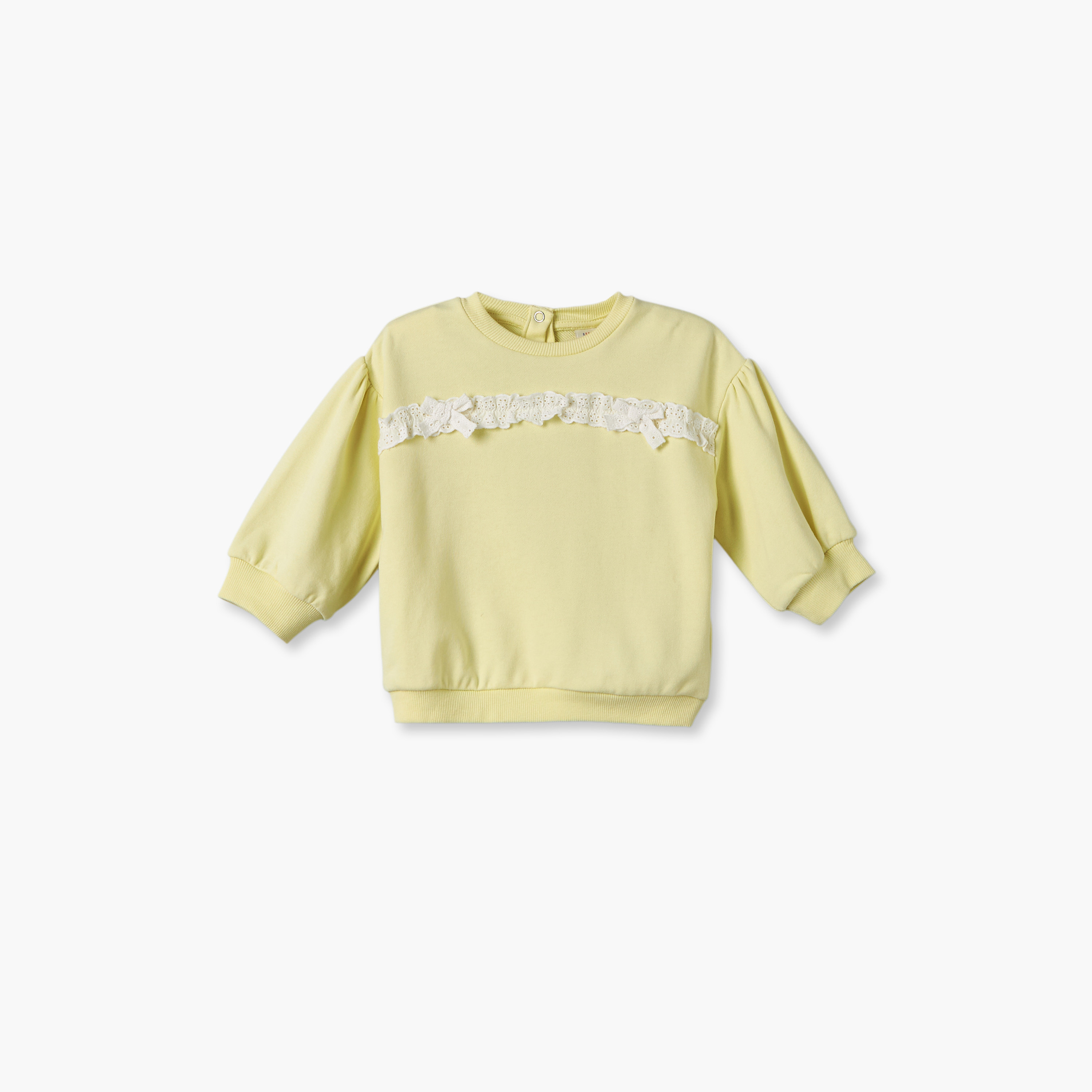 طقم سويت شيرت بياقة ضيقة وأكمام طويلة ودانتيل مع بنطلون ليقنز من جونيورز-baby-girls-clothing-setsandcoords-image-10