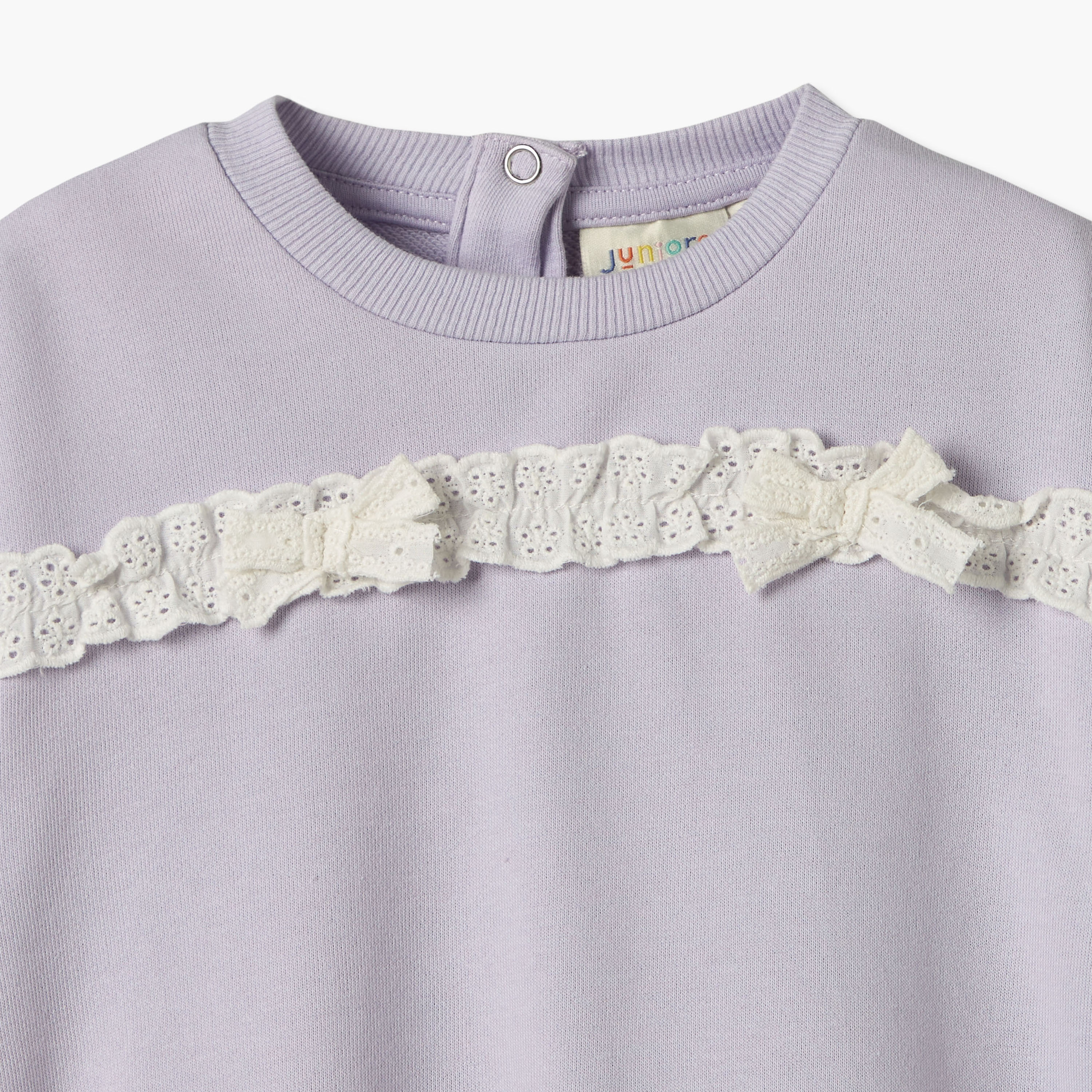 Juniors Crew Neck Long Sleeves Sweatshirt and Leggings Set with Lace Trim-baby-girls-clothing-setsandcoords-image-6