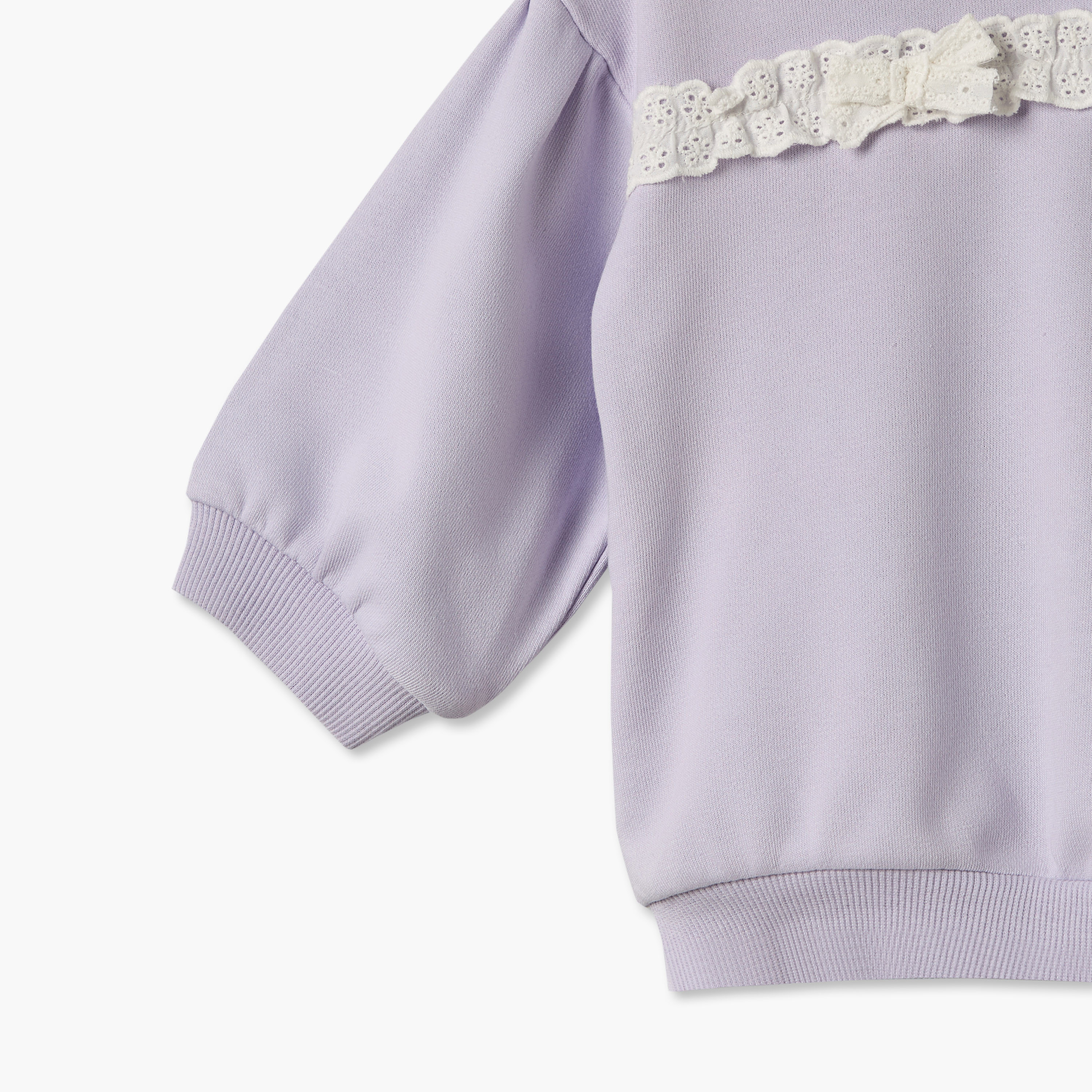 Juniors Crew Neck Long Sleeves Sweatshirt and Leggings Set with Lace Trim-baby-girls-clothing-setsandcoords-image-8