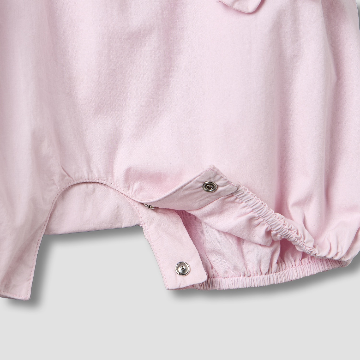 Juniors Round Neck Sleeveless Romper with Bow Accent-baby-girls-clothing-rompers-image-5