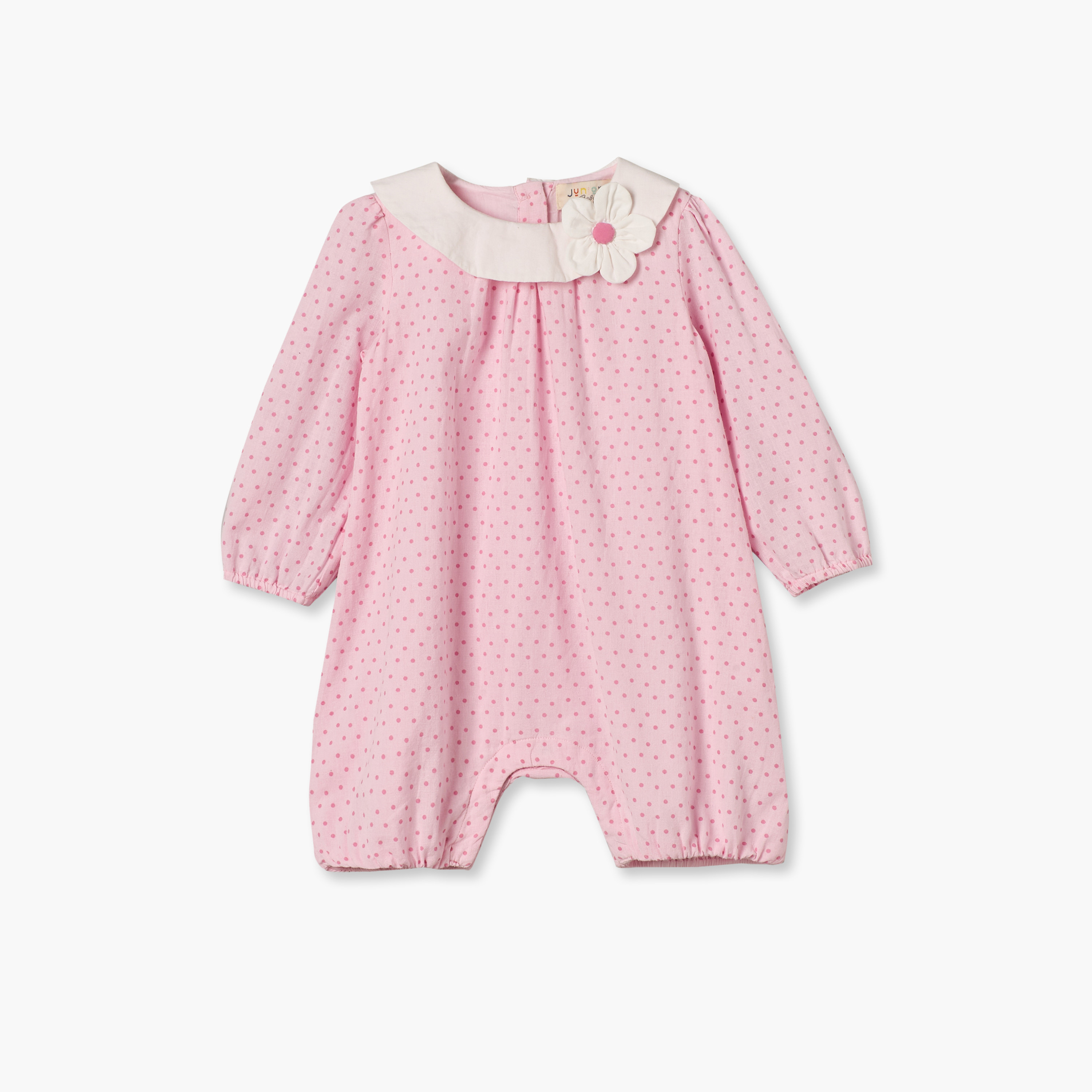 رومبر بياقة ضيقة وأكمام طويلة وطبعات منقطة من جونيورز-baby-girls-clothing-rompers-image-2