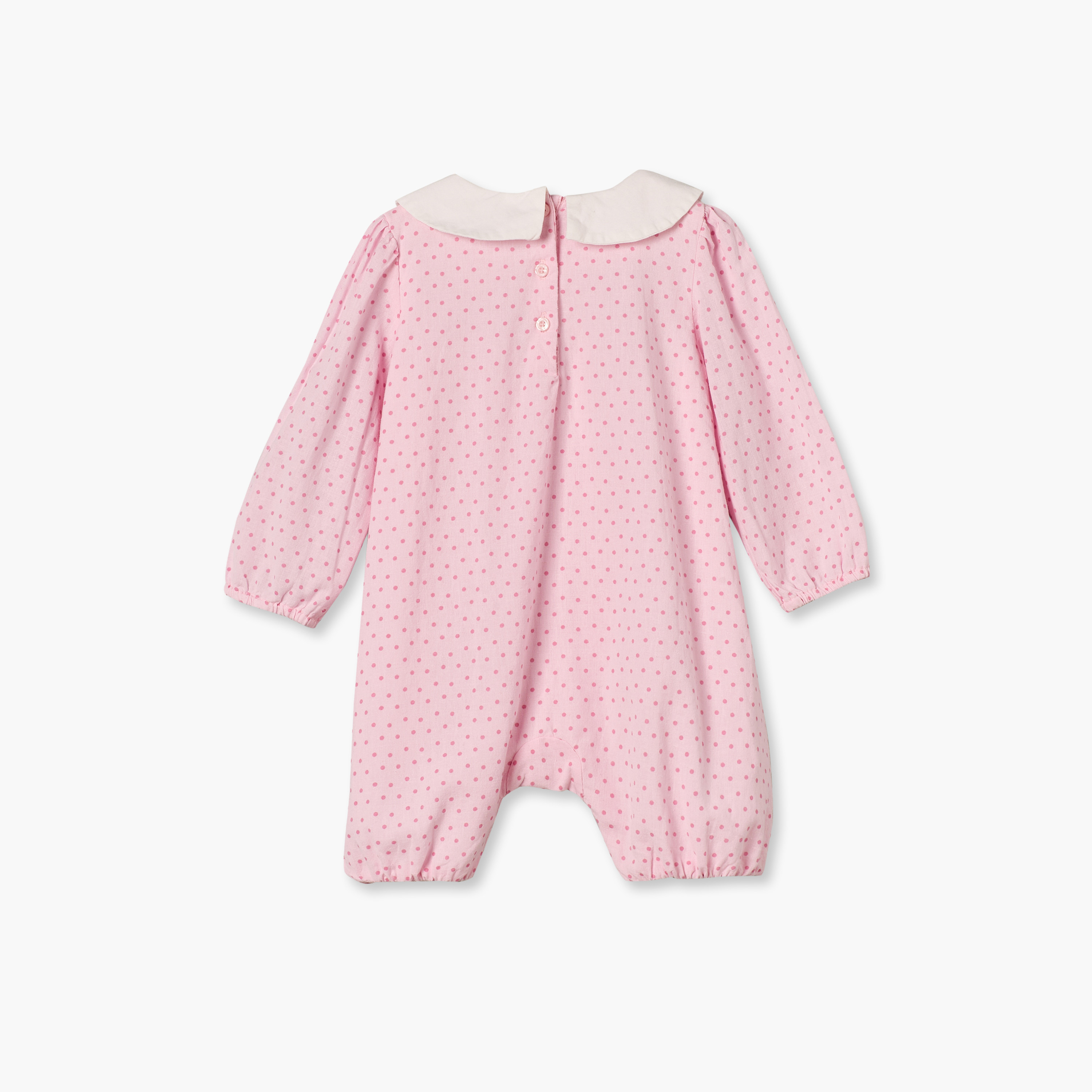 رومبر بياقة ضيقة وأكمام طويلة وطبعات منقطة من جونيورز-baby-girls-clothing-rompers-image-3
