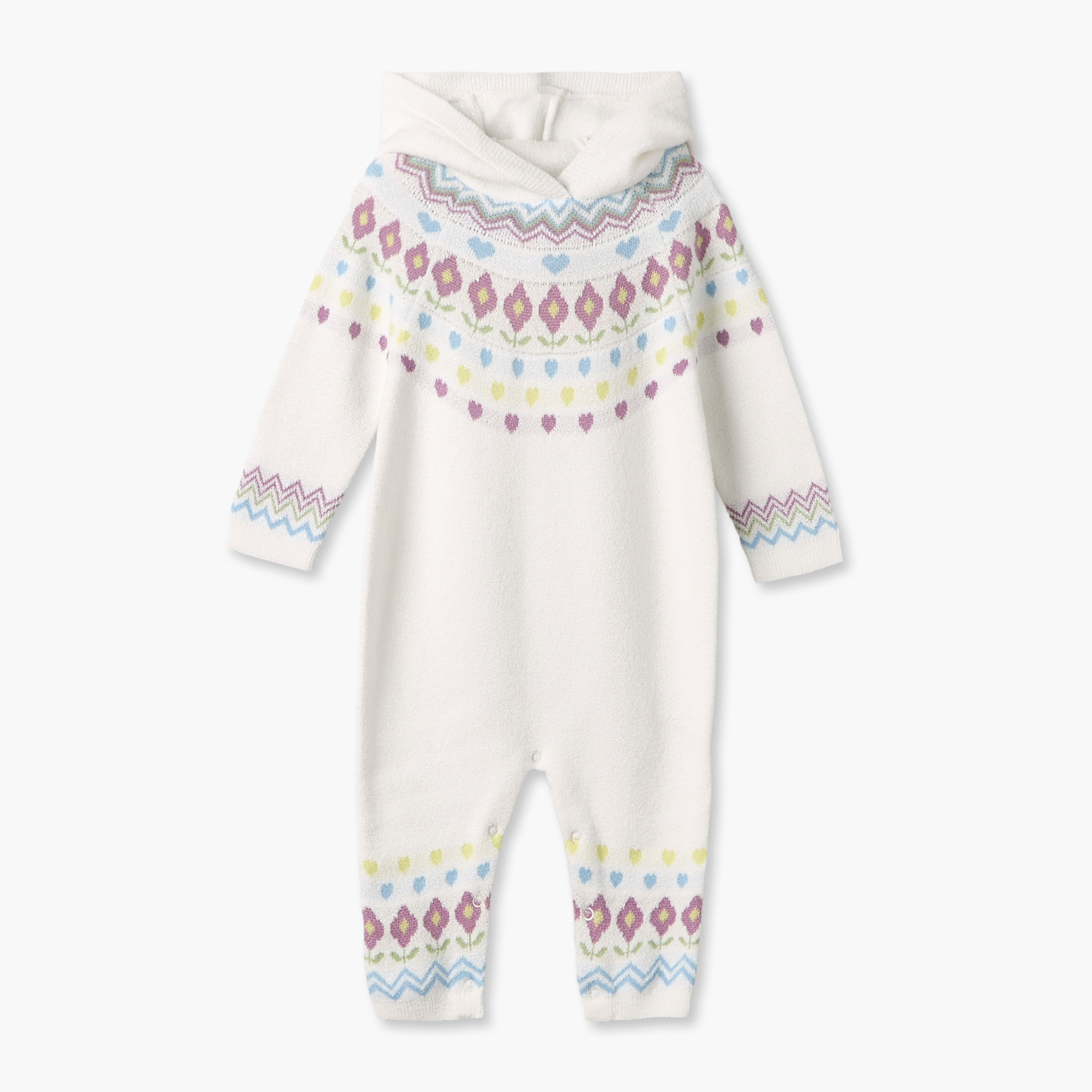 أفرول بقبعة وأكمام طويلة وأزرار إغلاق كباسة من جونيورز-baby-girls-clothing-rompers-image-2