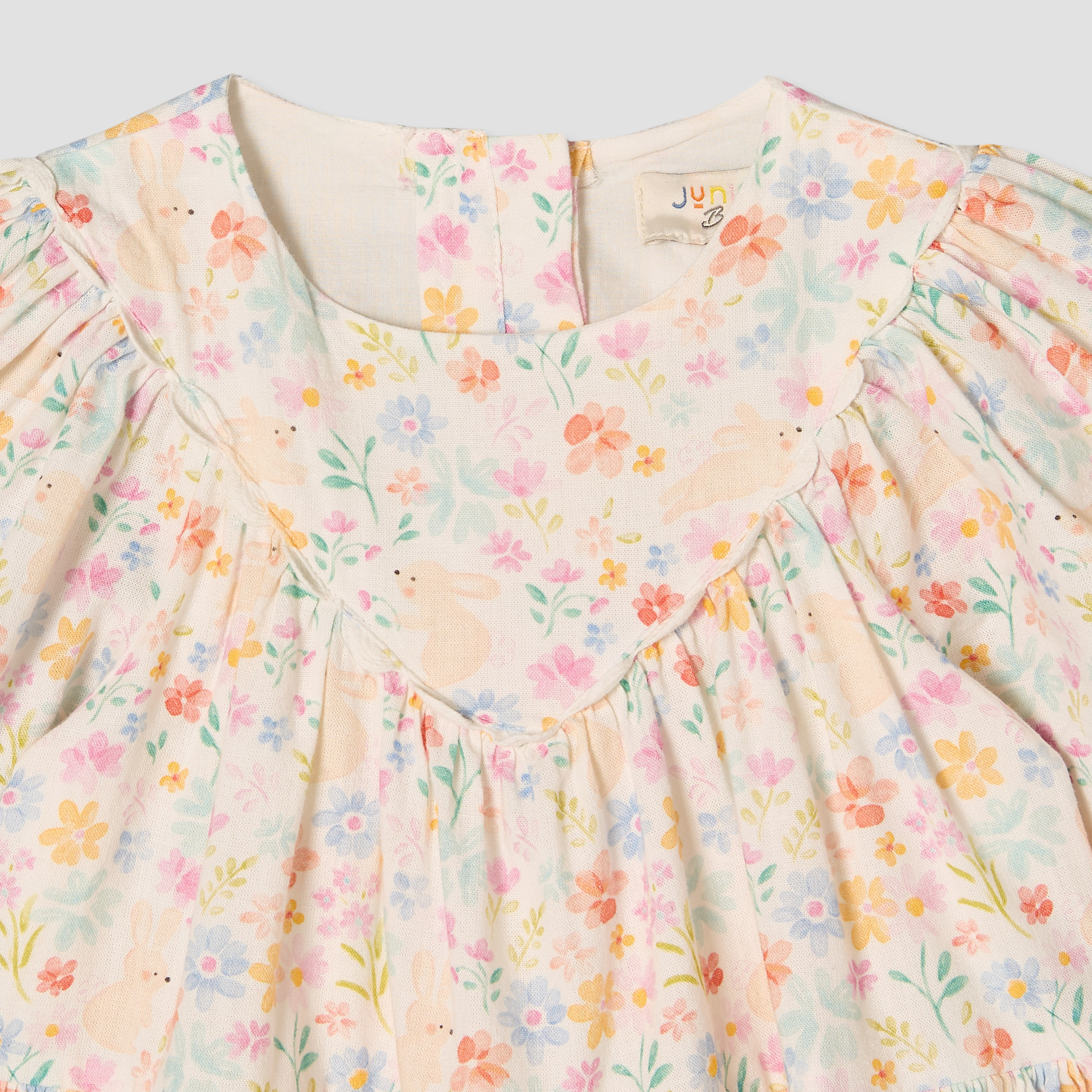 Juniors Round Neck Short Sleeves Knee Length A-line Dress with Bloomers-baby-girls-clothing-dressesandjumpsuits-image-6