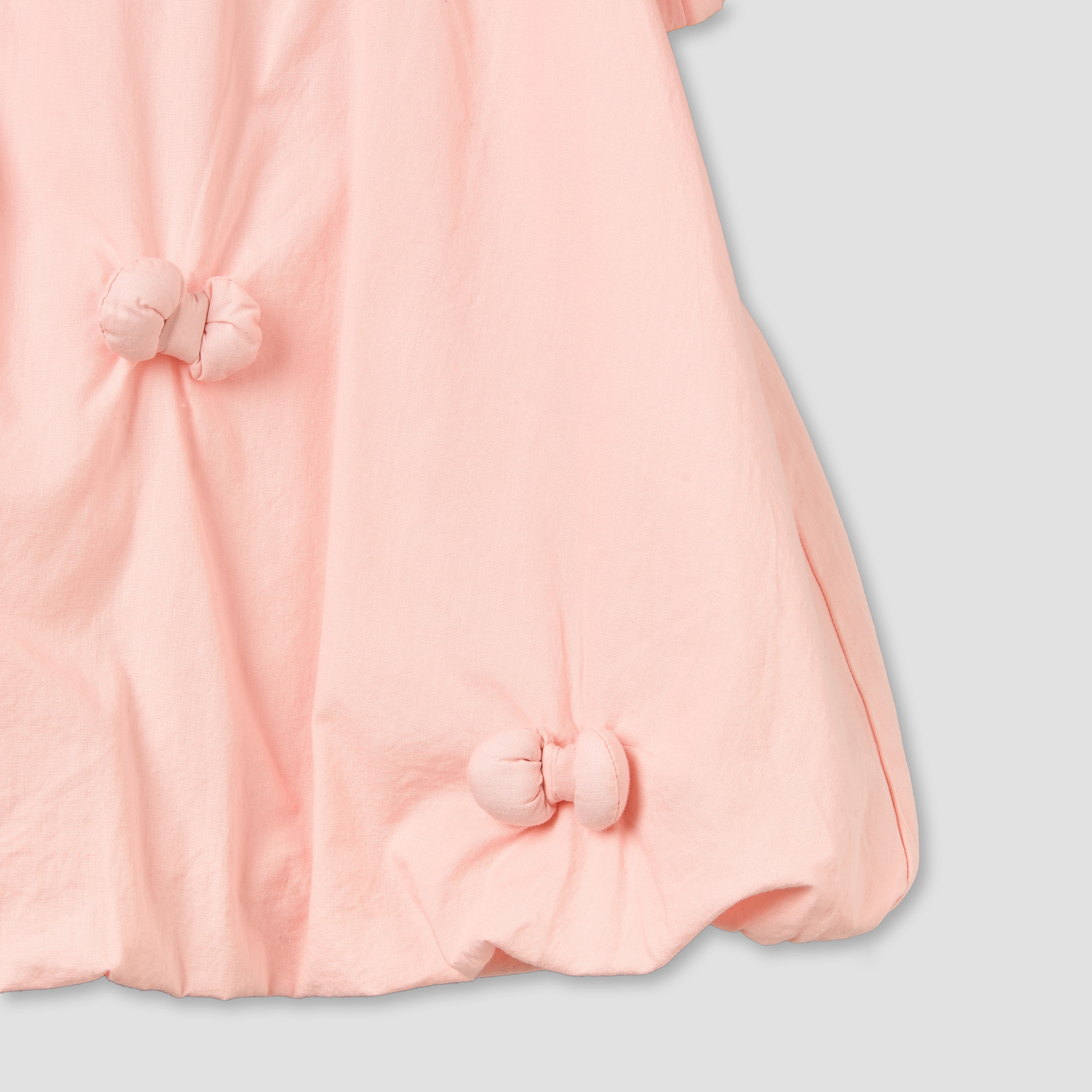Juniors Round Neck Short Sleeves Knee Length A-line Dress with Bow Detail-baby-girls-clothing-dressesandjumpsuits-image-4
