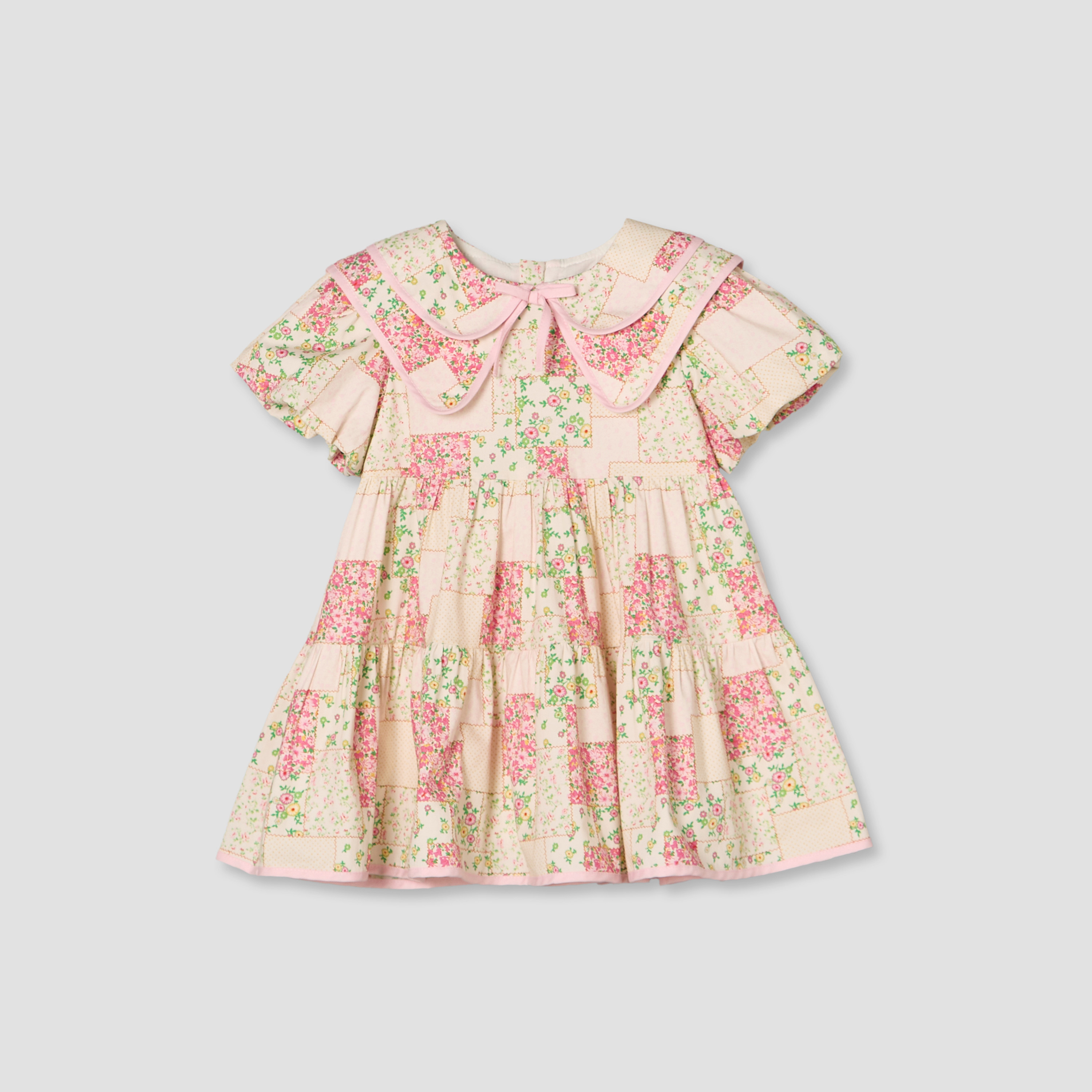 فستان إيه لاين بطول الركبة وياقة مستديرة وأكمام قصيرة مع شريطة رأس من جونيورز-baby-girls-clothing-dressesandjumpsuits-image-2