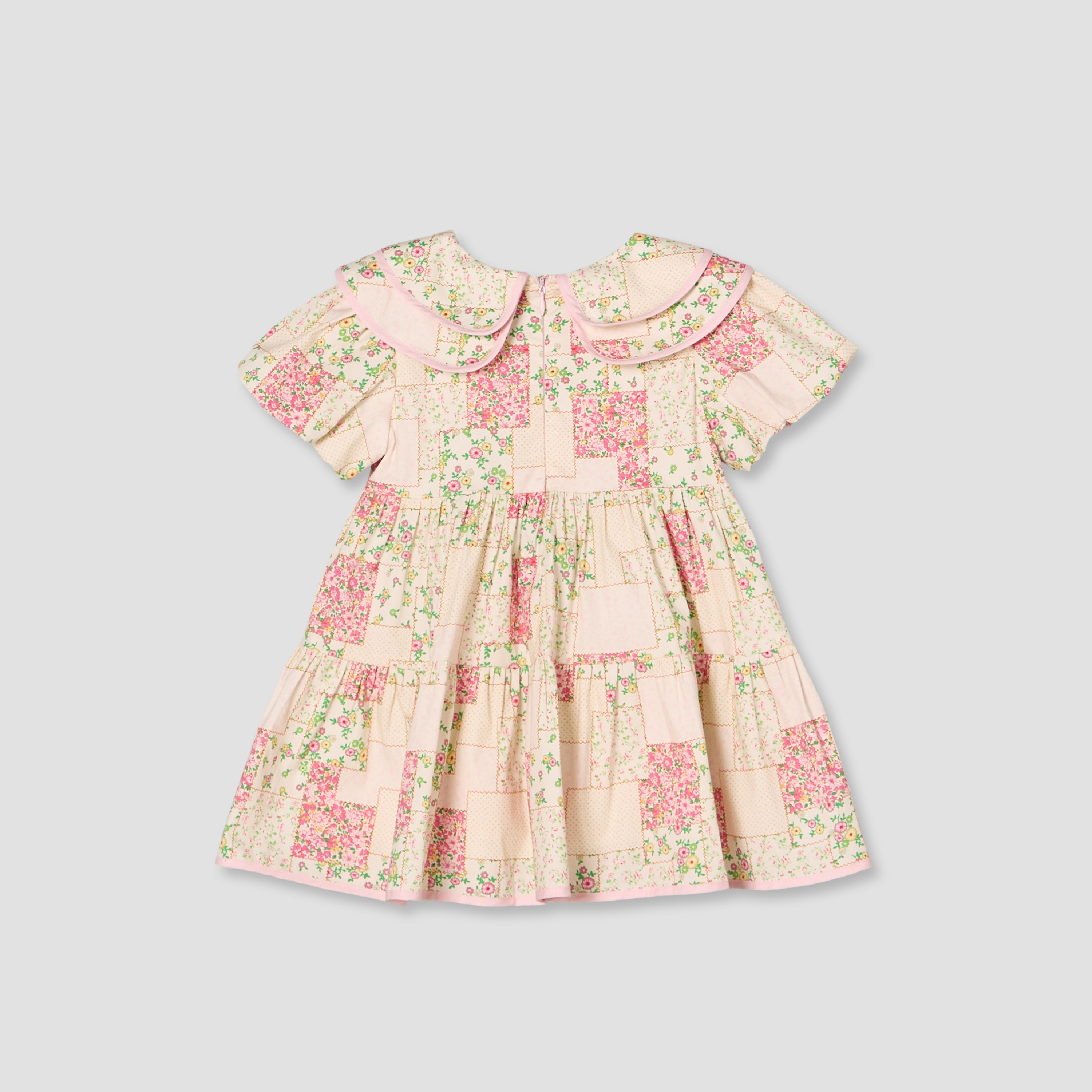 فستان إيه لاين بطول الركبة وياقة مستديرة وأكمام قصيرة مع شريطة رأس من جونيورز-baby-girls-clothing-dressesandjumpsuits-image-3