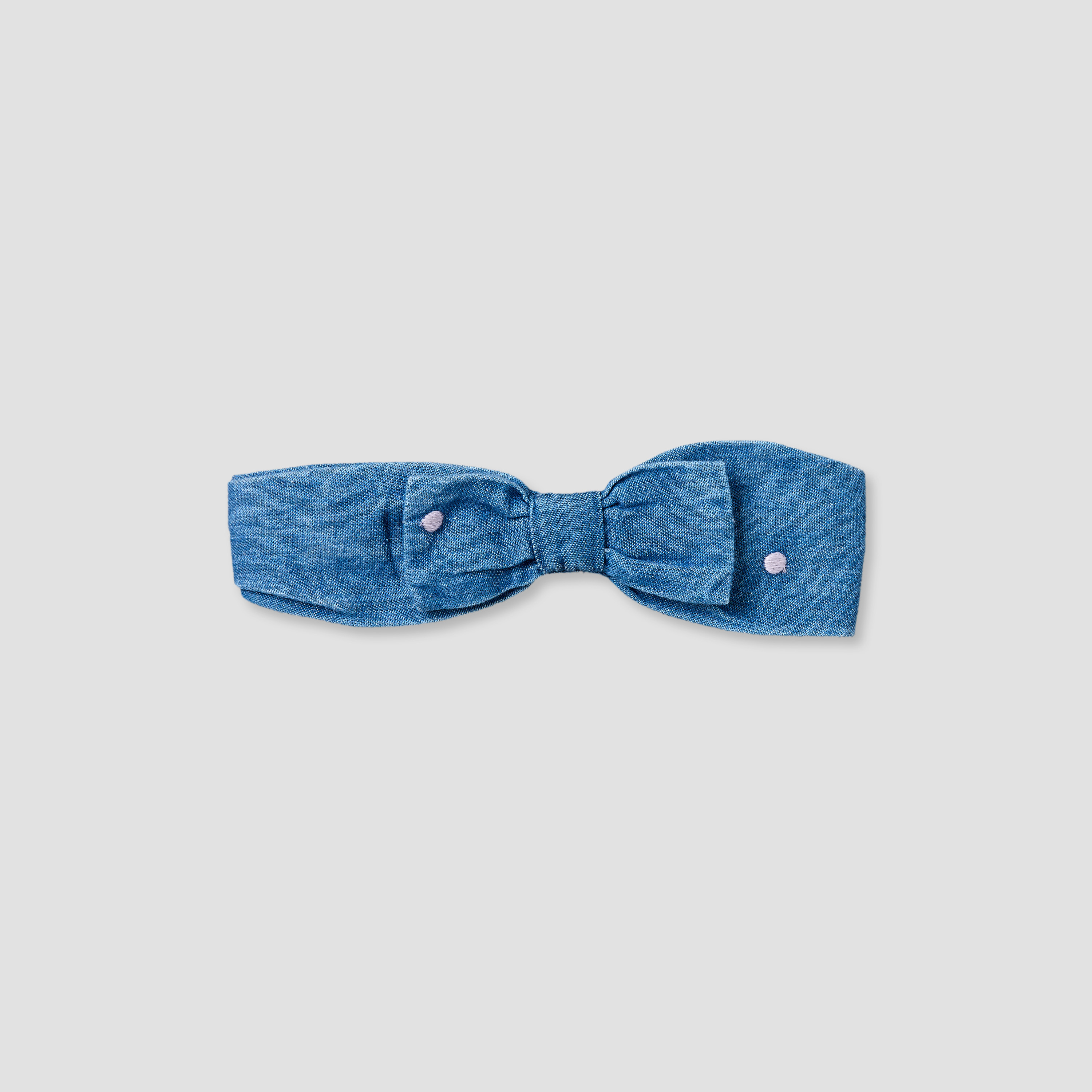 Juniors Round Neck Sleeveless Knee Length Denim Dress with Headband-baby-girls-clothing-dressesandjumpsuits-image-4