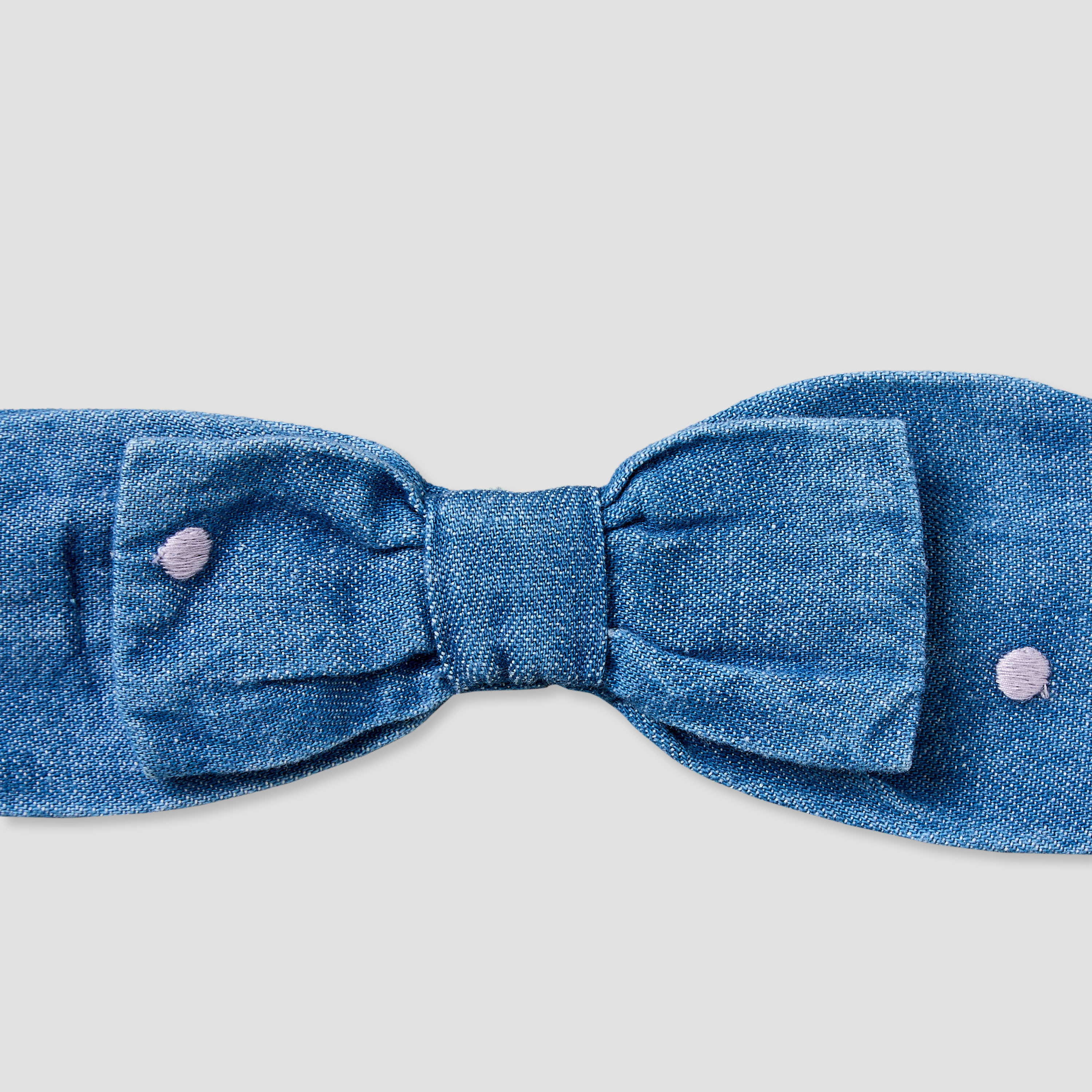 Juniors Round Neck Sleeveless Knee Length Denim Dress with Headband-baby-girls-clothing-dressesandjumpsuits-image-7