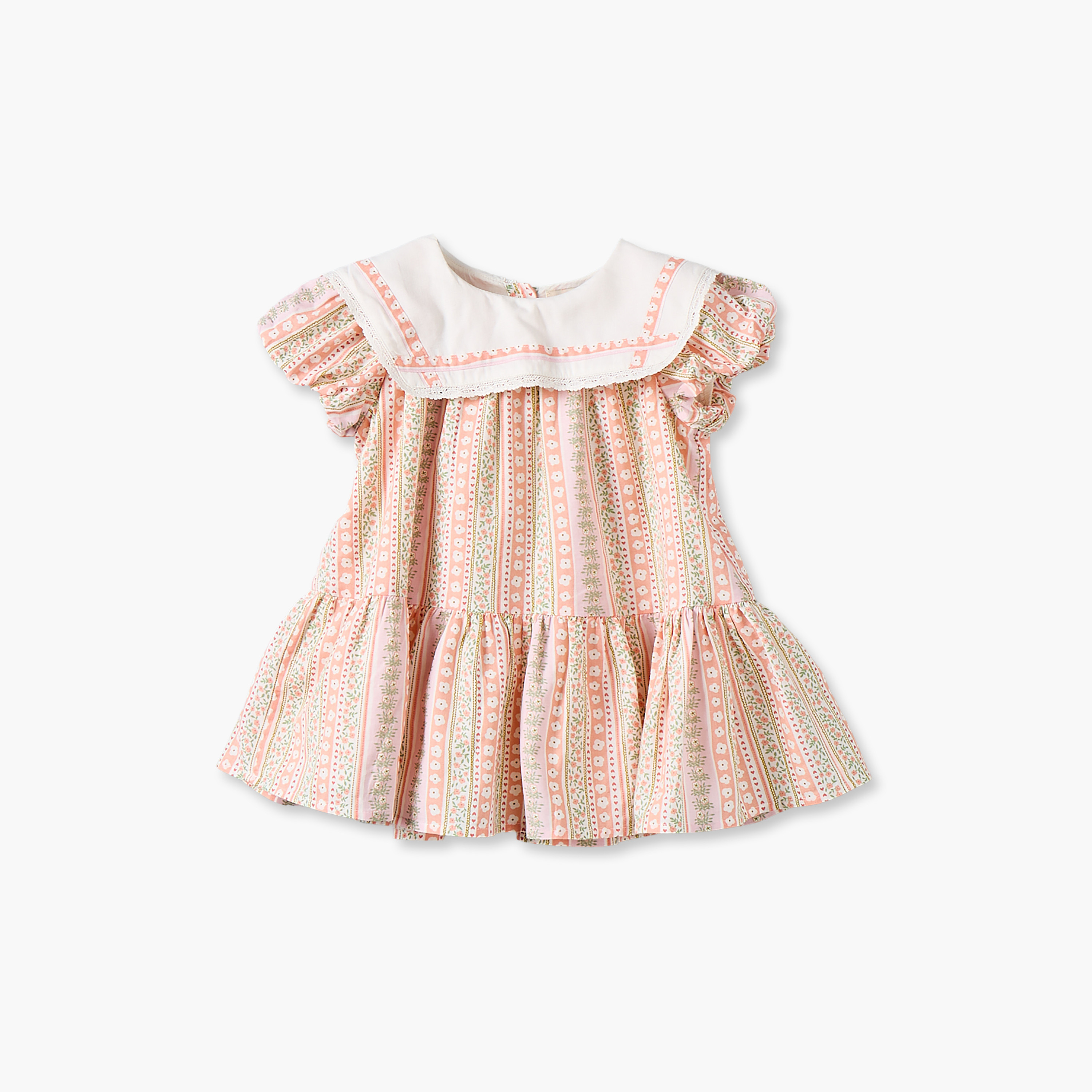 فستان بطول الركبة بياقة مستديرة وأكمام قصيرة مع شورت داخلي بطبعة زهور من جونيورز-baby-girls-clothing-dressesandjumpsuits-image-3