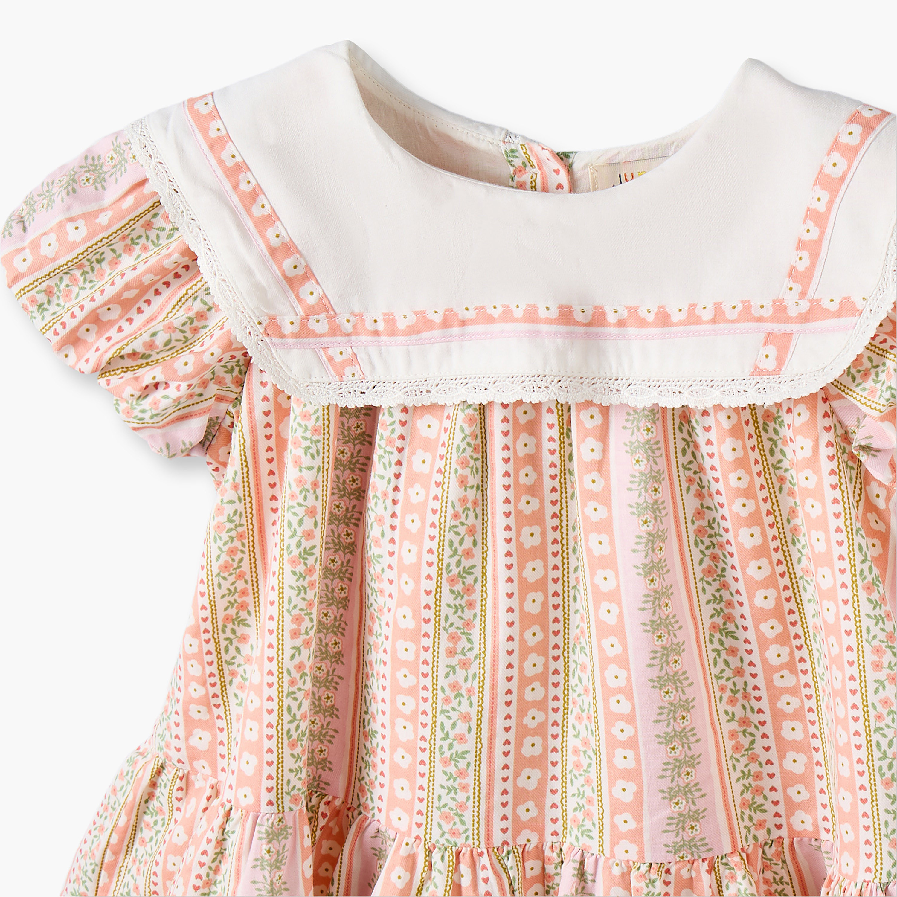 فستان بطول الركبة بياقة مستديرة وأكمام قصيرة مع شورت داخلي بطبعة زهور من جونيورز-baby-girls-clothing-dressesandjumpsuits-image-7