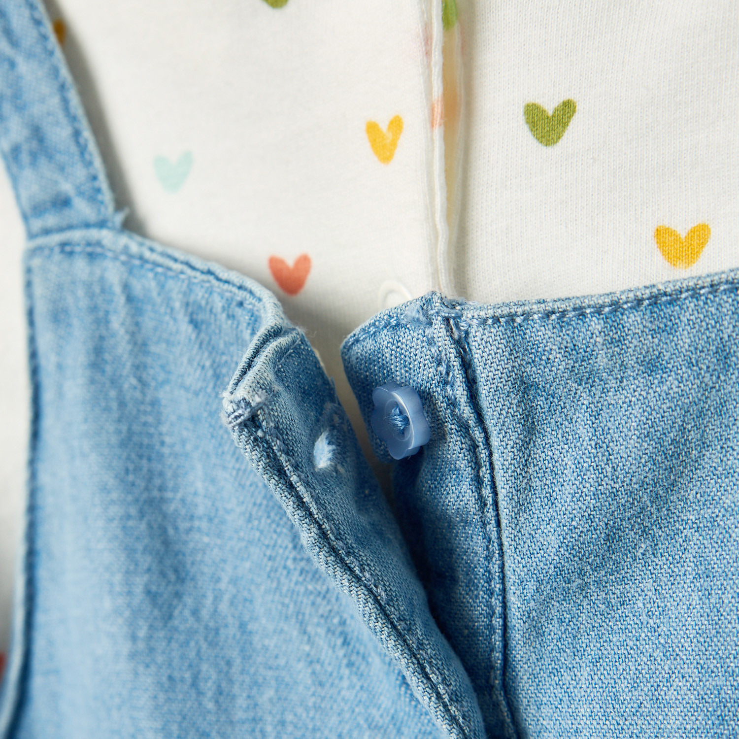 Juniors Square Neck Sleeveless Knee Length Denim Pinafore with Top-baby-girls-clothing-dressesandjumpsuits-image-7