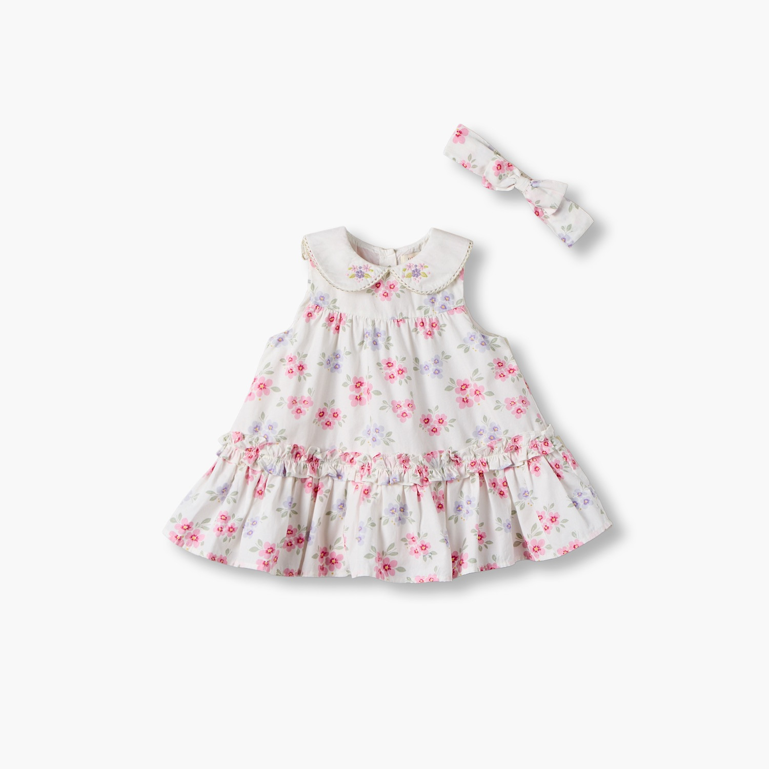 فستان دون أكمام بطول الركبة وياقة مع شريطة رأس من جونيورز-baby-girls-clothing-dressesandjumpsuits-image-1