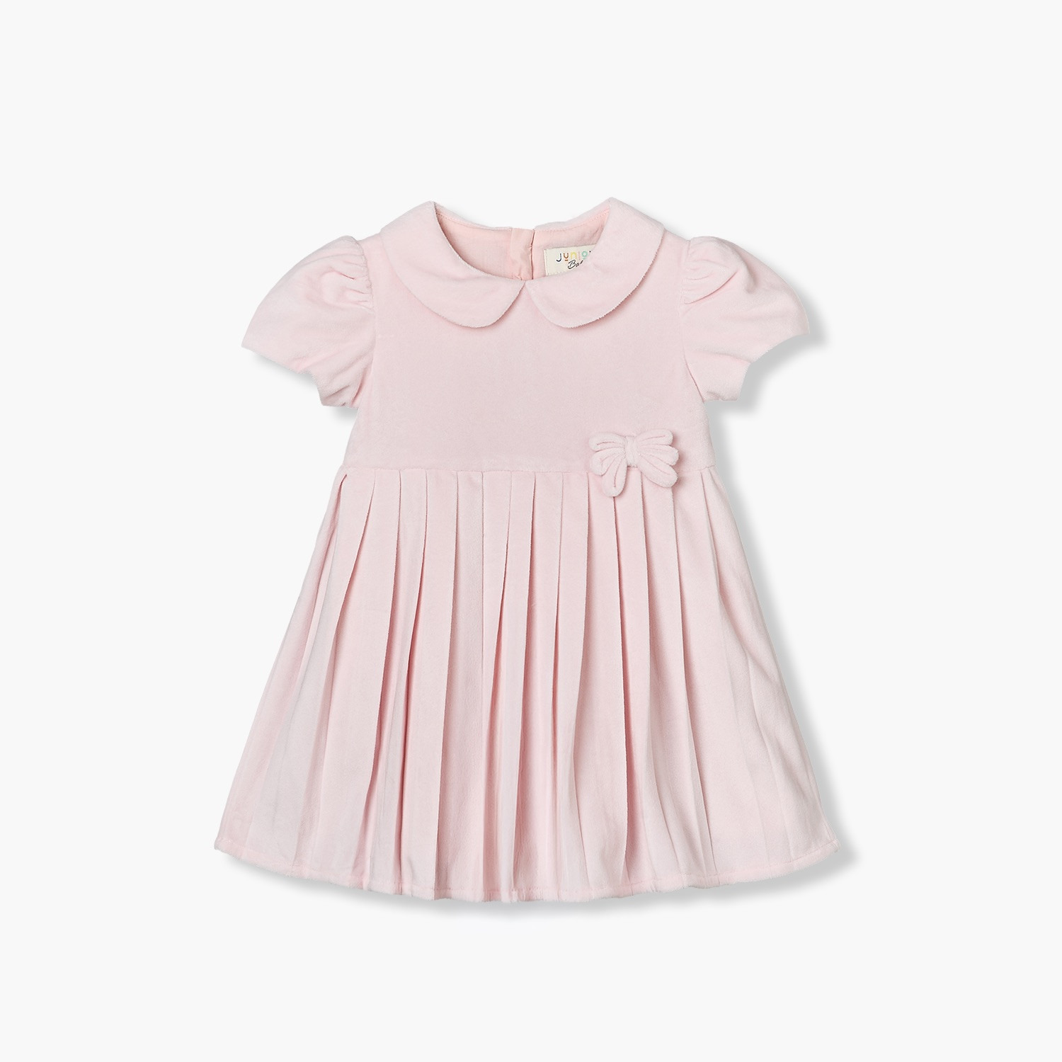 فستان طول الركبة بياقة بيتر بان وأكمام قصيرة مع شريطة شعر من جونيورز-baby-girls-clothing-dressesandjumpsuits-image-2
