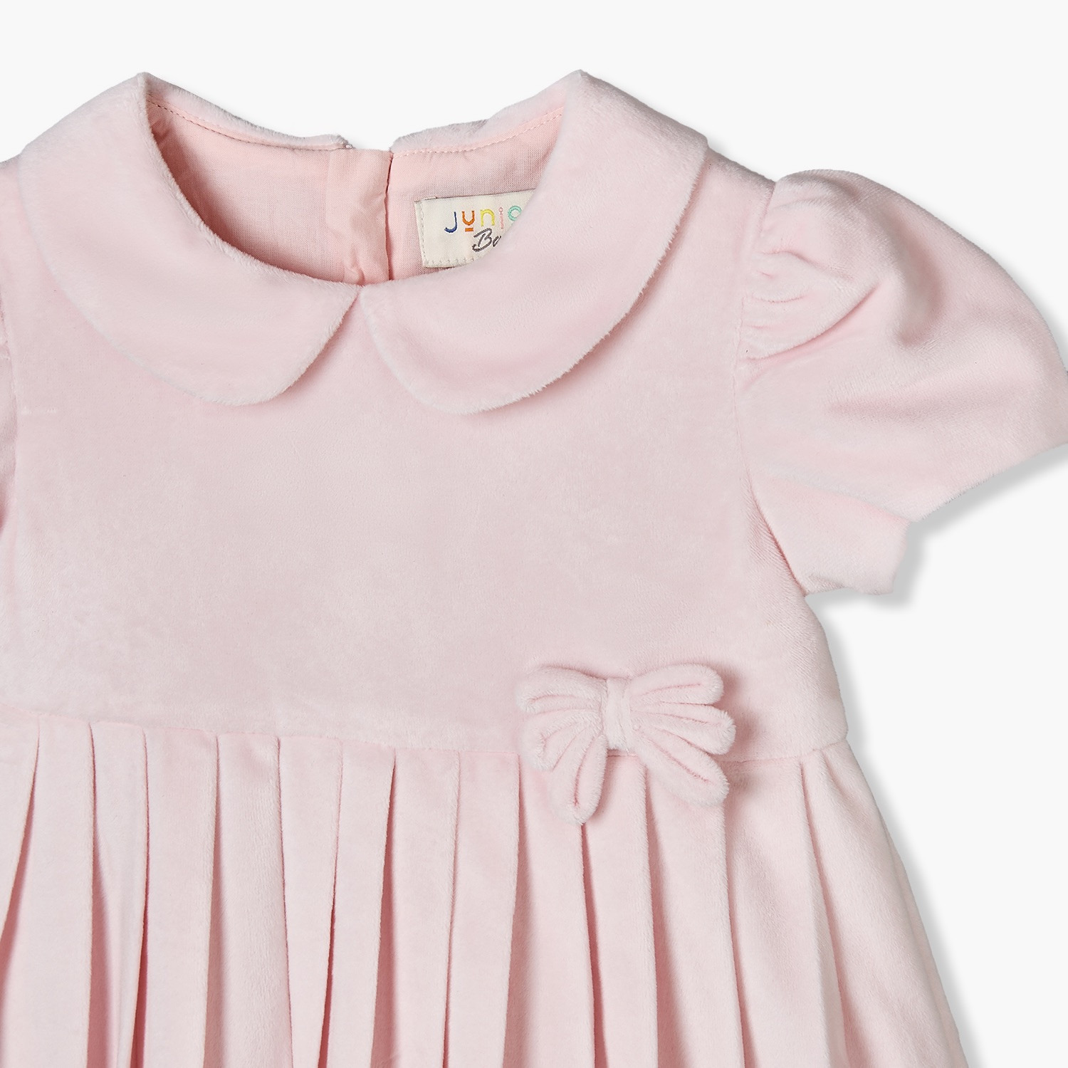 فستان طول الركبة بياقة بيتر بان وأكمام قصيرة مع شريطة شعر من جونيورز-baby-girls-clothing-dressesandjumpsuits-image-5