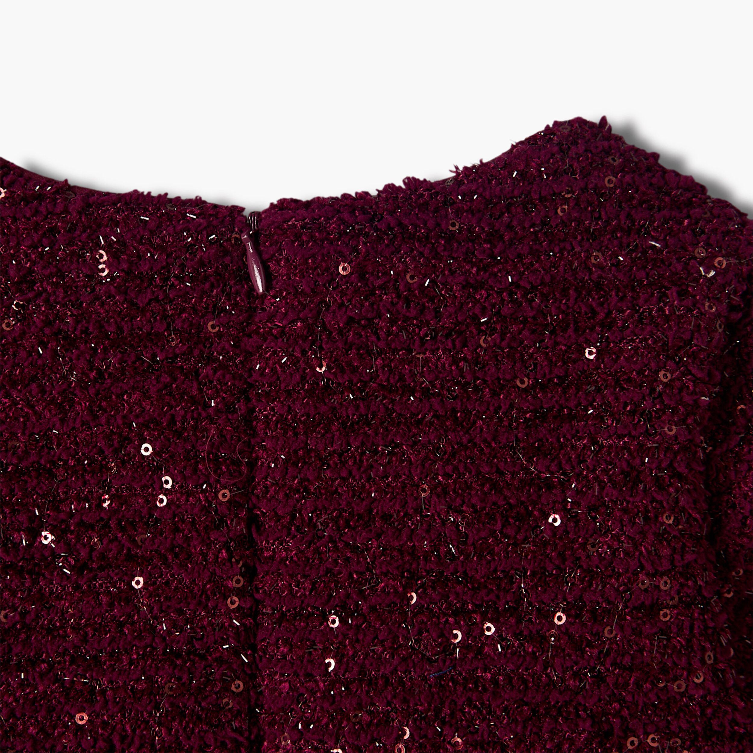 Juniors Round Neck Long Sleeves Knee Length Dress and Tights with Sequin Detail-baby-girls-clothing-dressesandjumpsuits-image-7