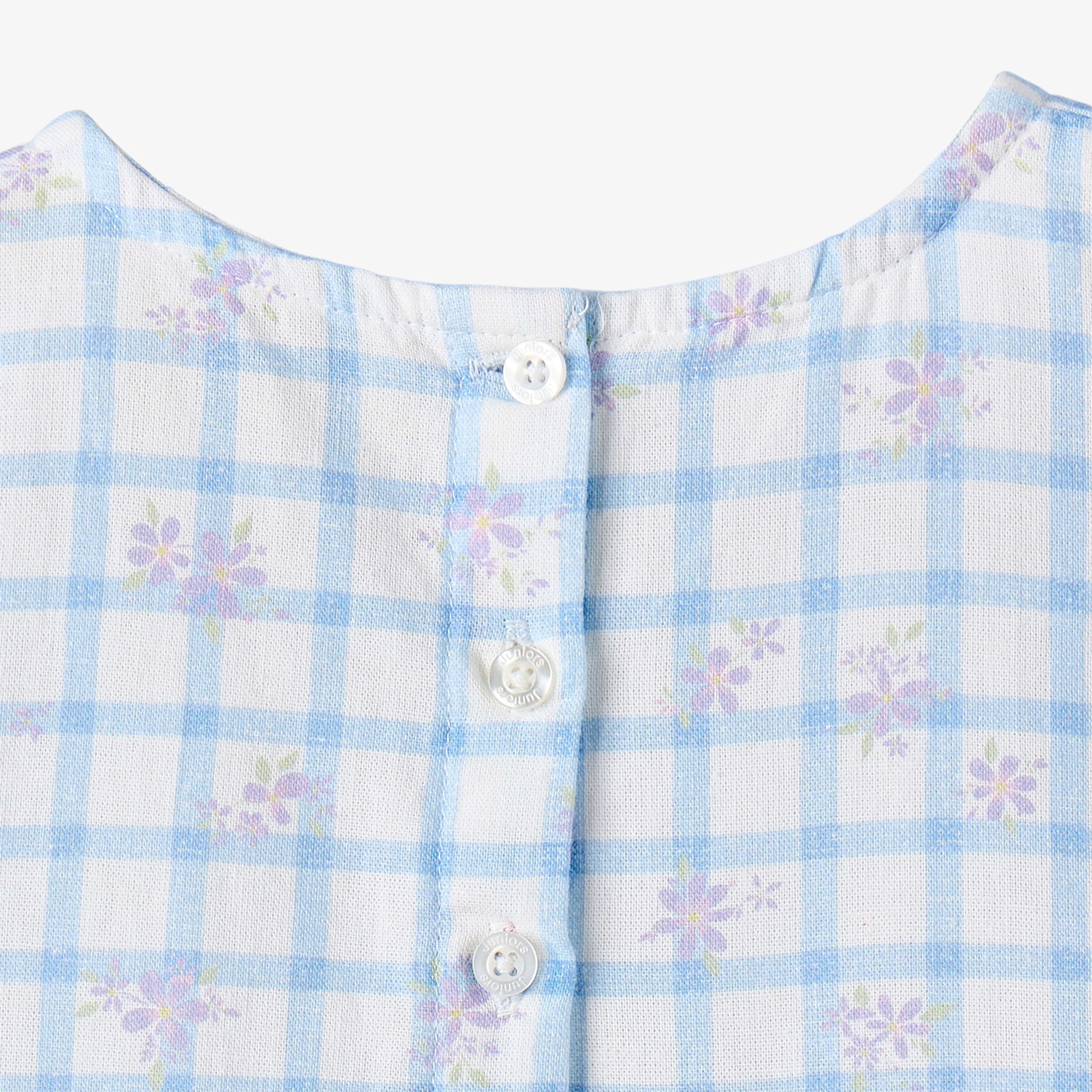 Juniors Round Neck Long Sleeves Knee Length Tiered Dress and Headband with Checks-baby-girls-clothing-dressesandjumpsuits-image-7