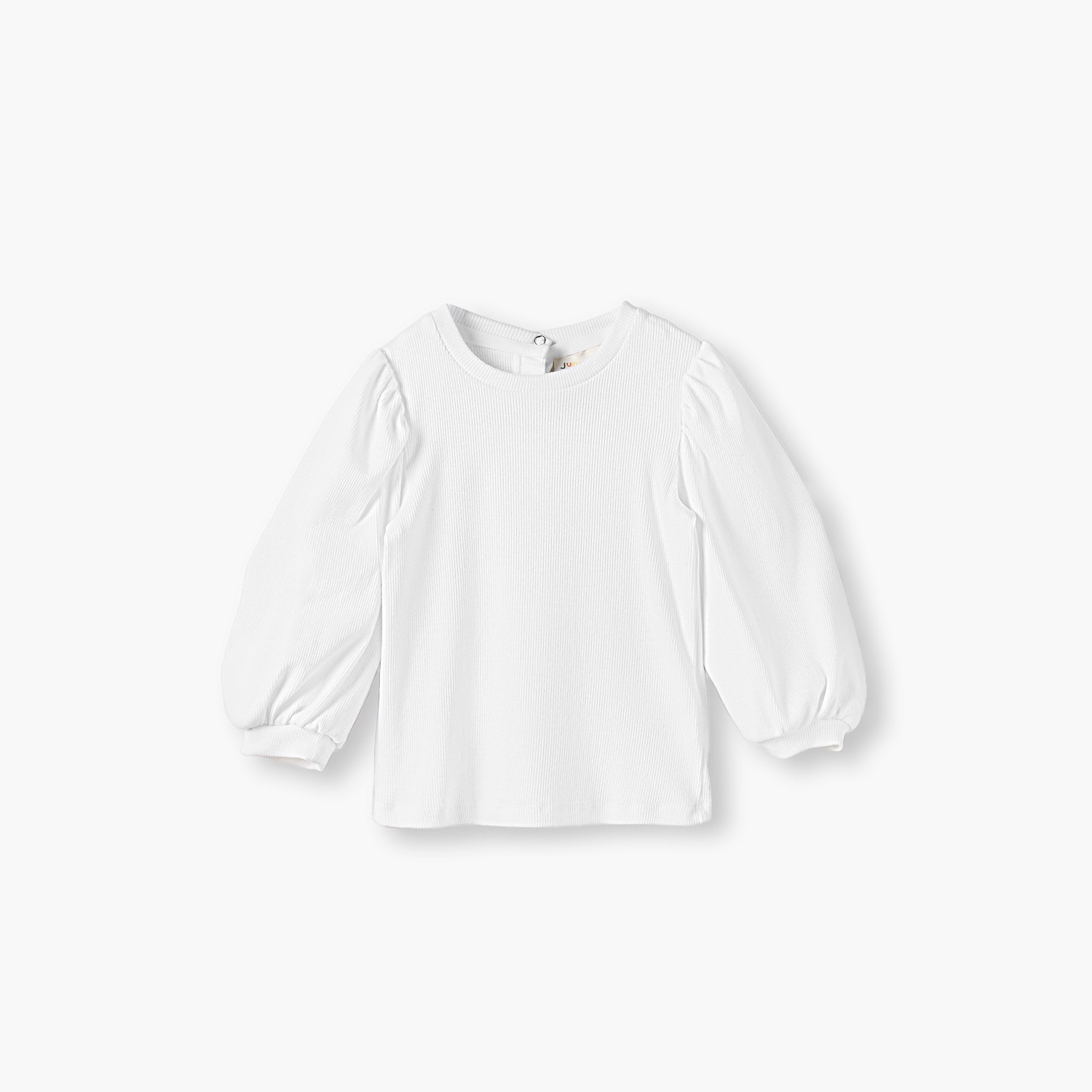 فستان دنغري بياقة مربعة وأكمام بدون أكمام بطول الركبة مع زينة فيونكة من جونيورز-baby-girls-clothing-dressesandjumpsuits-image-4