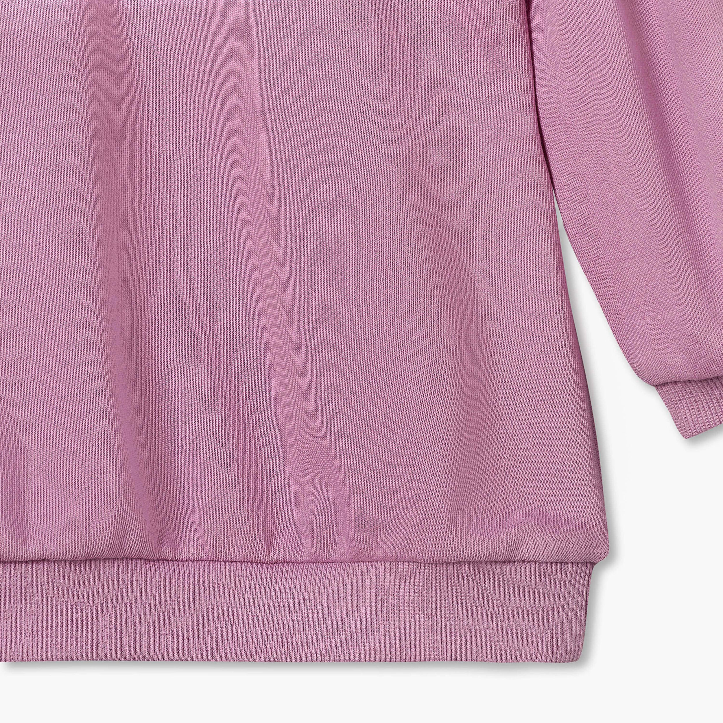 Juniors Floral Applique Sweatshirt with Long Sleeves-baby-girls-clothing-winterwear-sweatshirts-image-5